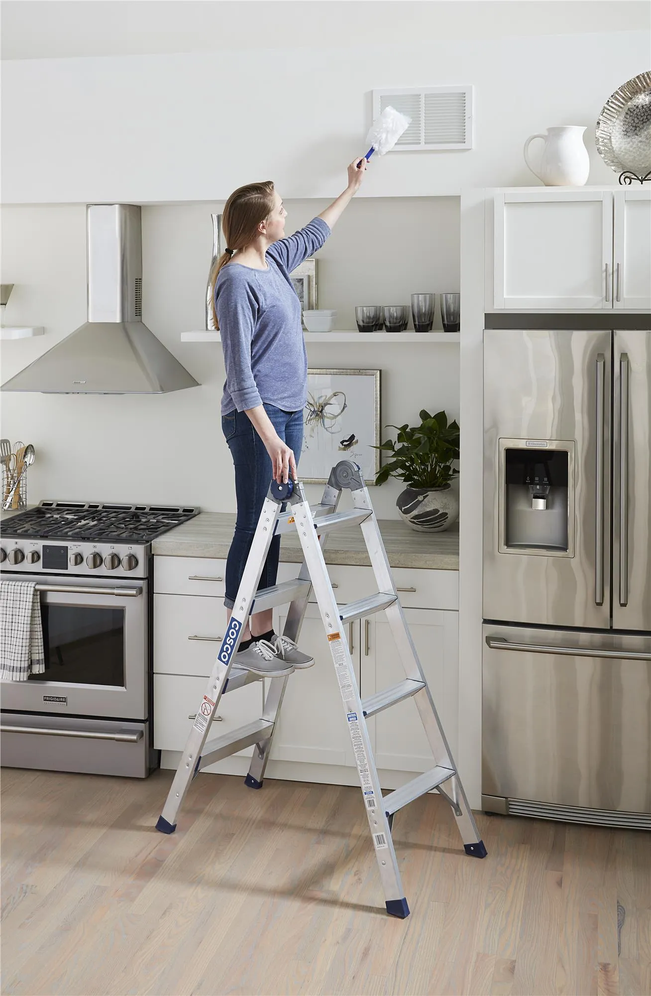 2-in-1 Step and Extension Ladder, 8 ft. 11 in. Reach