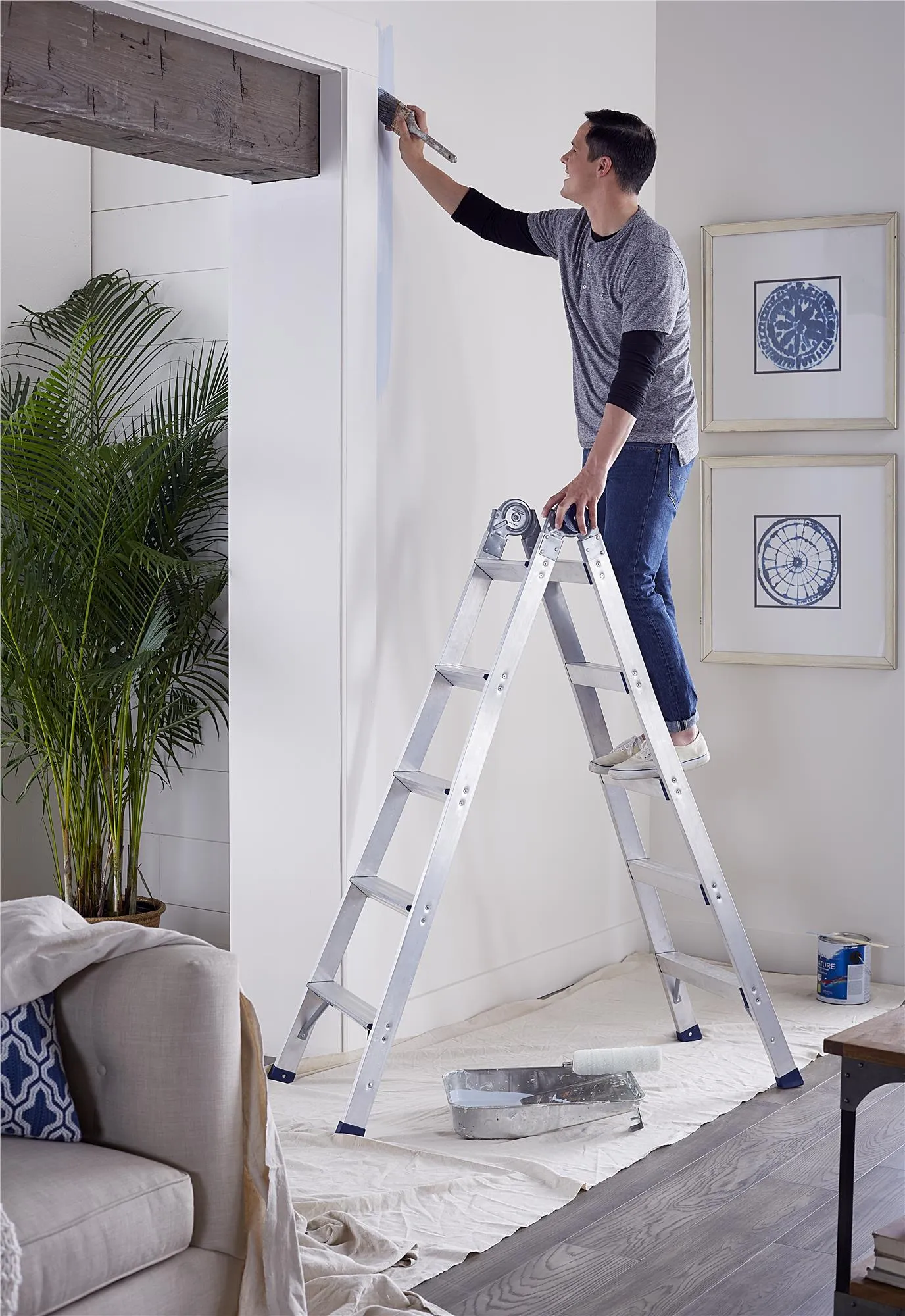 2-in-1 Step and Extension Ladder, 8 ft. 11 in. Reach