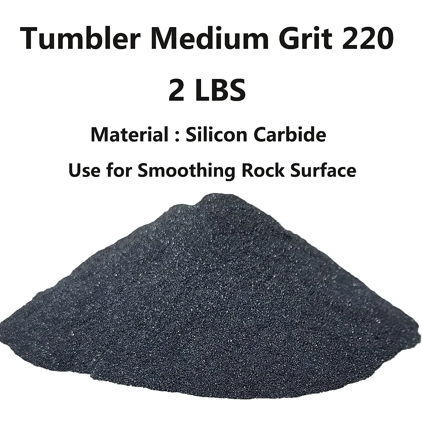 2 lbs Rock Tumbler Grit for Step 2 Tumbling Stones, Tumbler Media Grit,Rock Polishing Grit Media, Works with Any Rock Tumbler, Rock Polisher, Stone Polisher,Medium 220# Silicon Carbide Grit