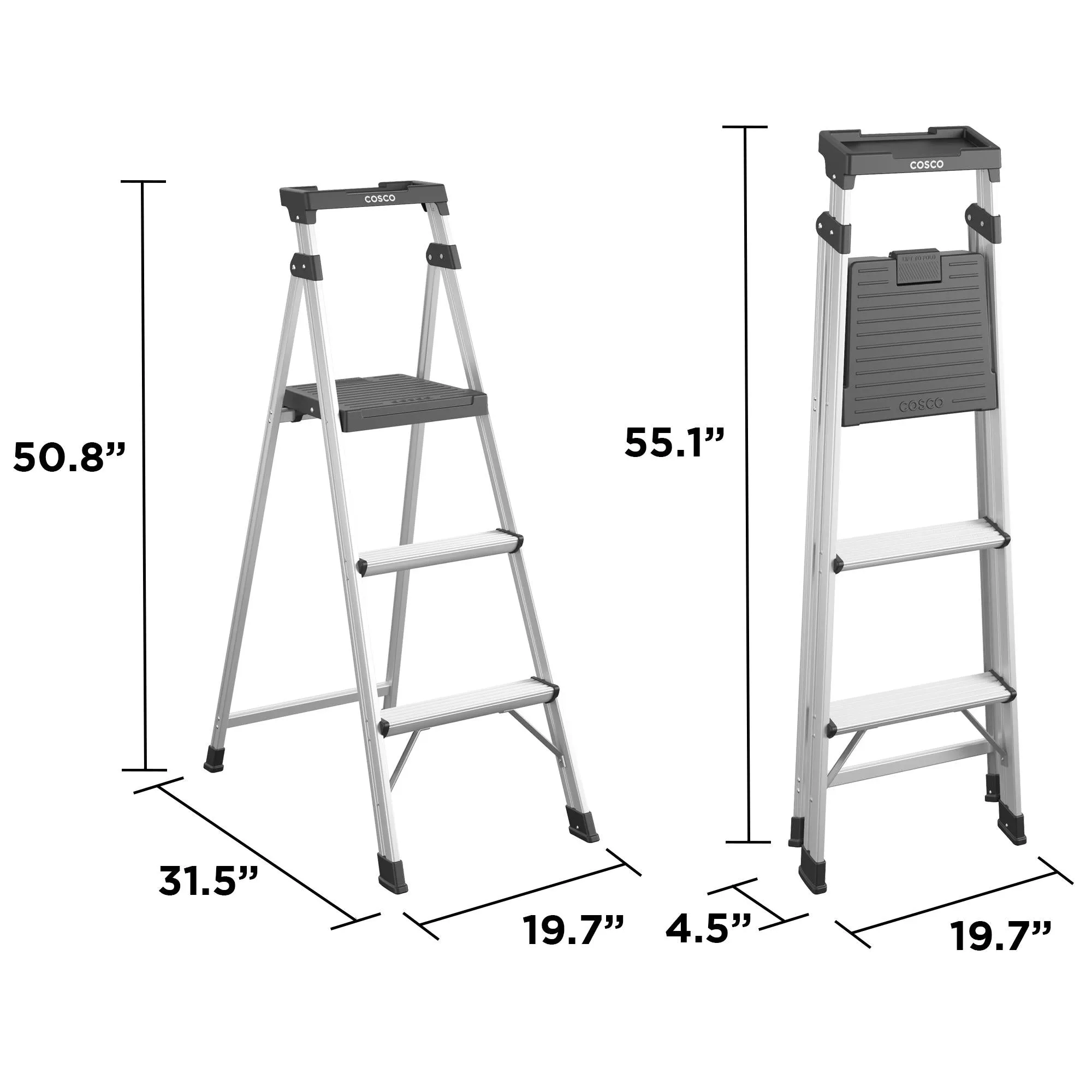 3-Step 5' Lite Solutions Folding Step Stool