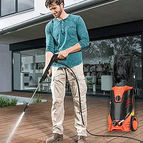 3000PSI Electric High Pressure Washer, 2.4 GPM 1800W Portable Power Washer with Brass Copper Motor Long Spray Gun, Adjustable Nozzle, 20ft High Pressure Hose