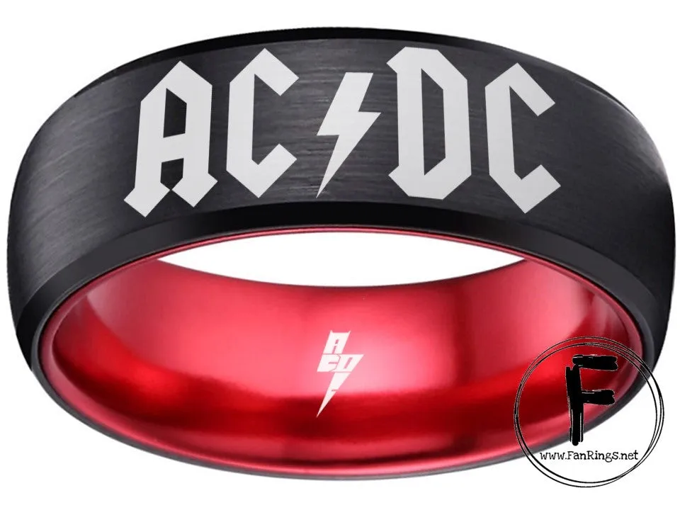 ACDC Ring Black & Red Wedding Ring  #ACDC #thunderstruck