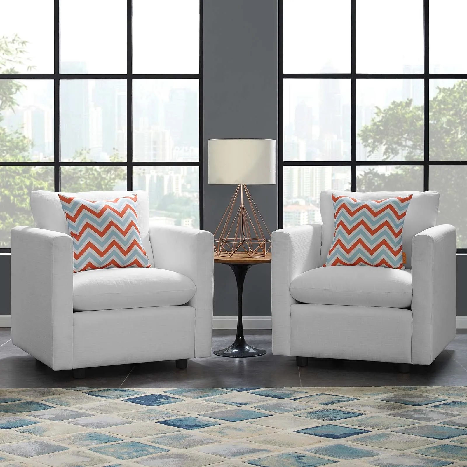 Activate Upholstered Fabric Armchair Set of 2 by Modway