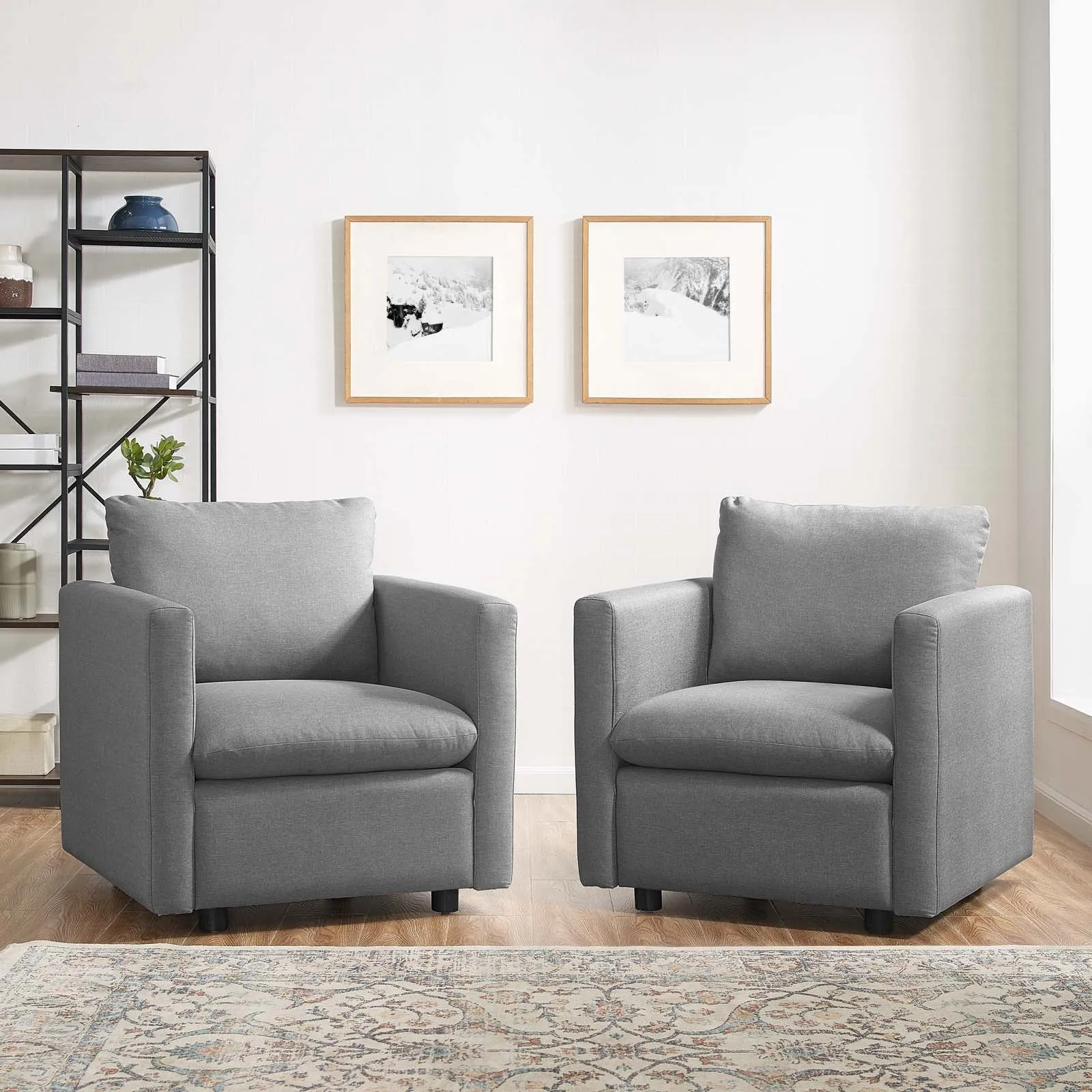 Activate Upholstered Fabric Armchair Set of 2 by Modway