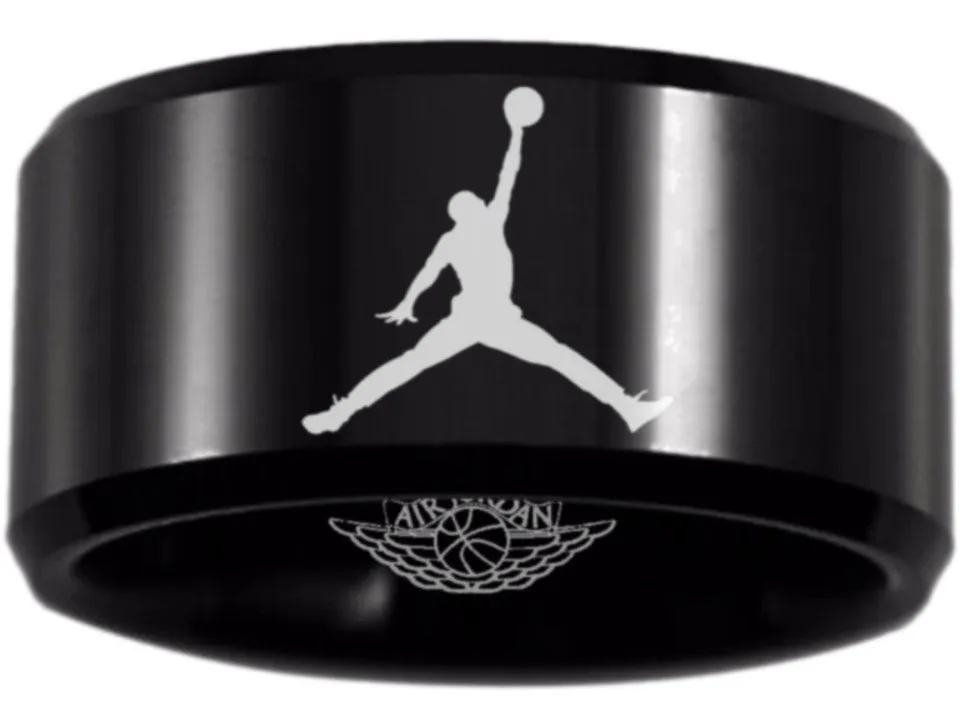 Air Jordan Ring Michael Jordan Ring Black 12mm Jumpman Ring #jordan #jumpman