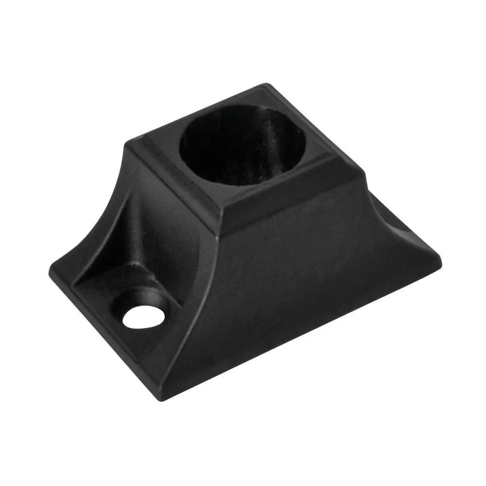 Aluminium Baluster Bracket On Level 25 x 49mm For 16mm Diameter Black