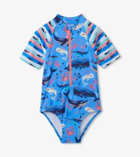 Aquatic Friends Rashguard One Piece | Hatley