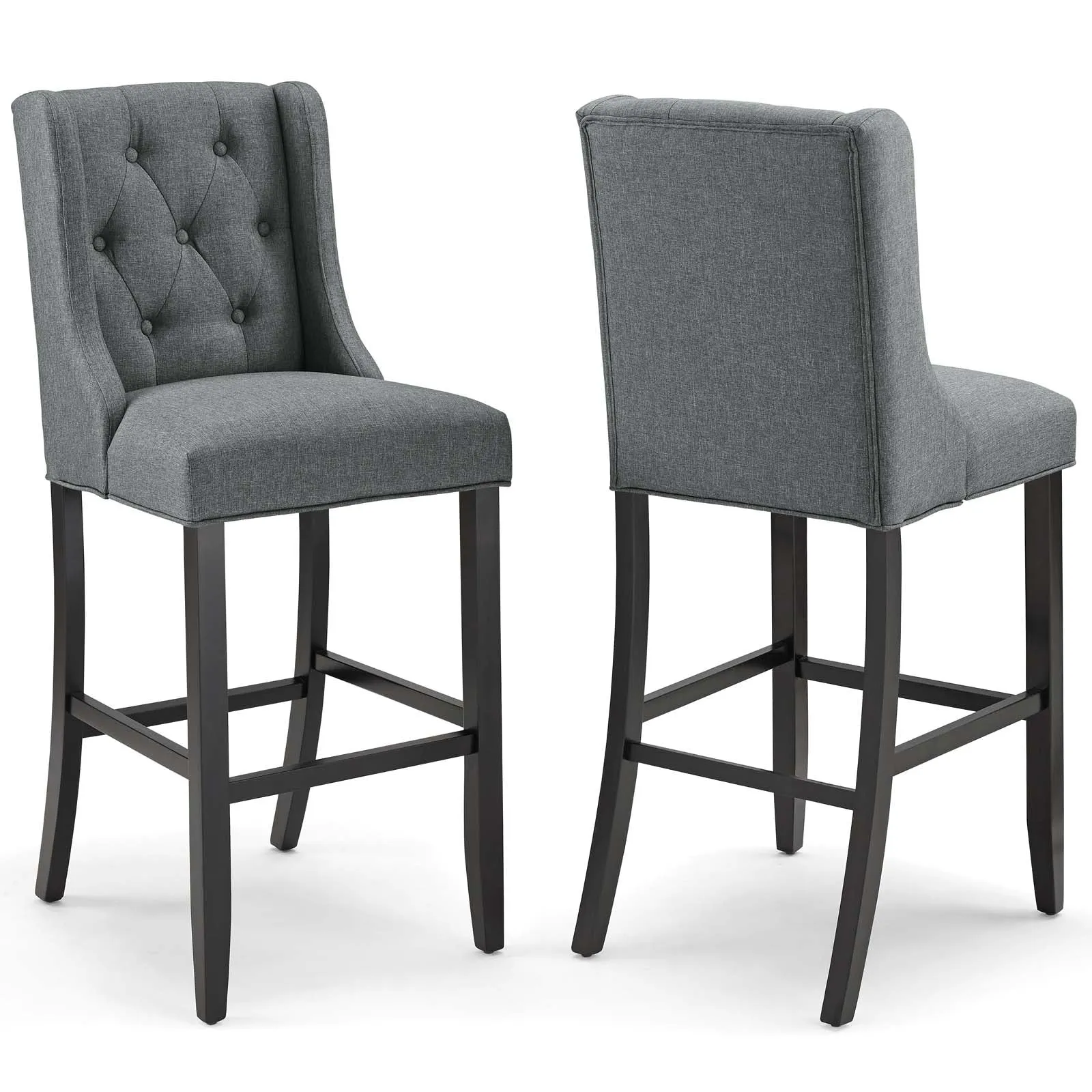 Baronet Bar Stool Upholstered Fabric Set of 2 by Modway