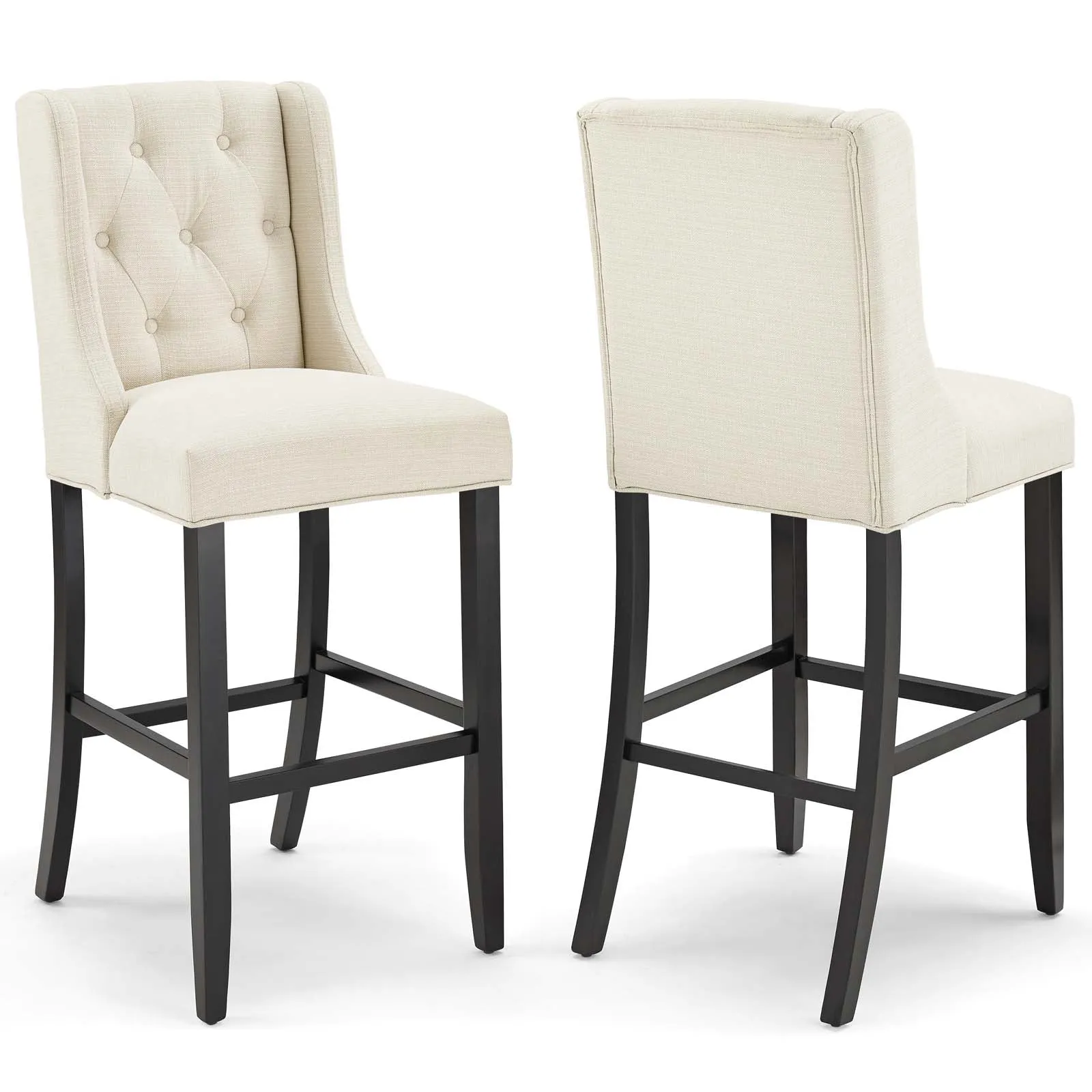 Baronet Bar Stool Upholstered Fabric Set of 2 by Modway