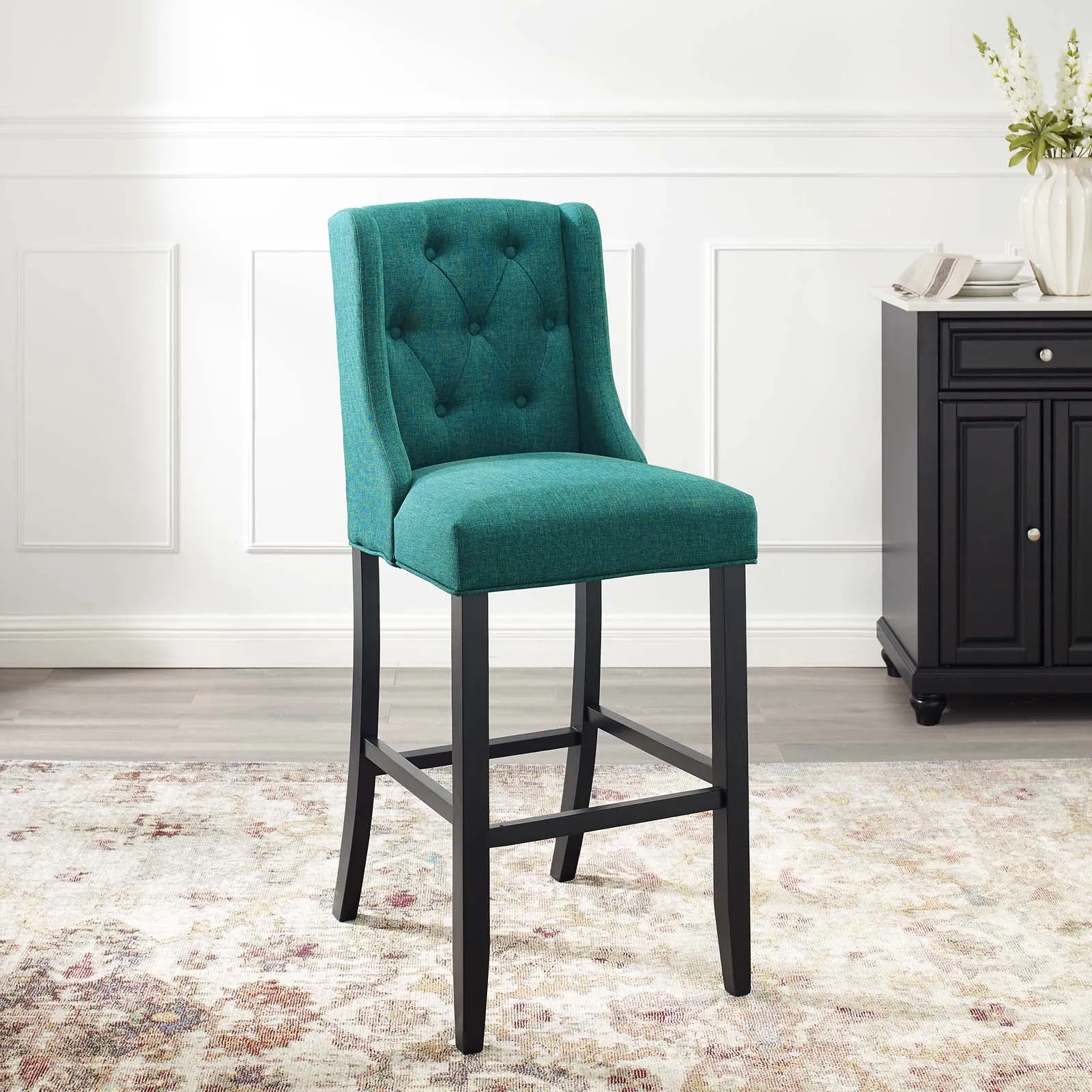 Baronet Tufted Button Upholstered Fabric Bar Stool by Modway