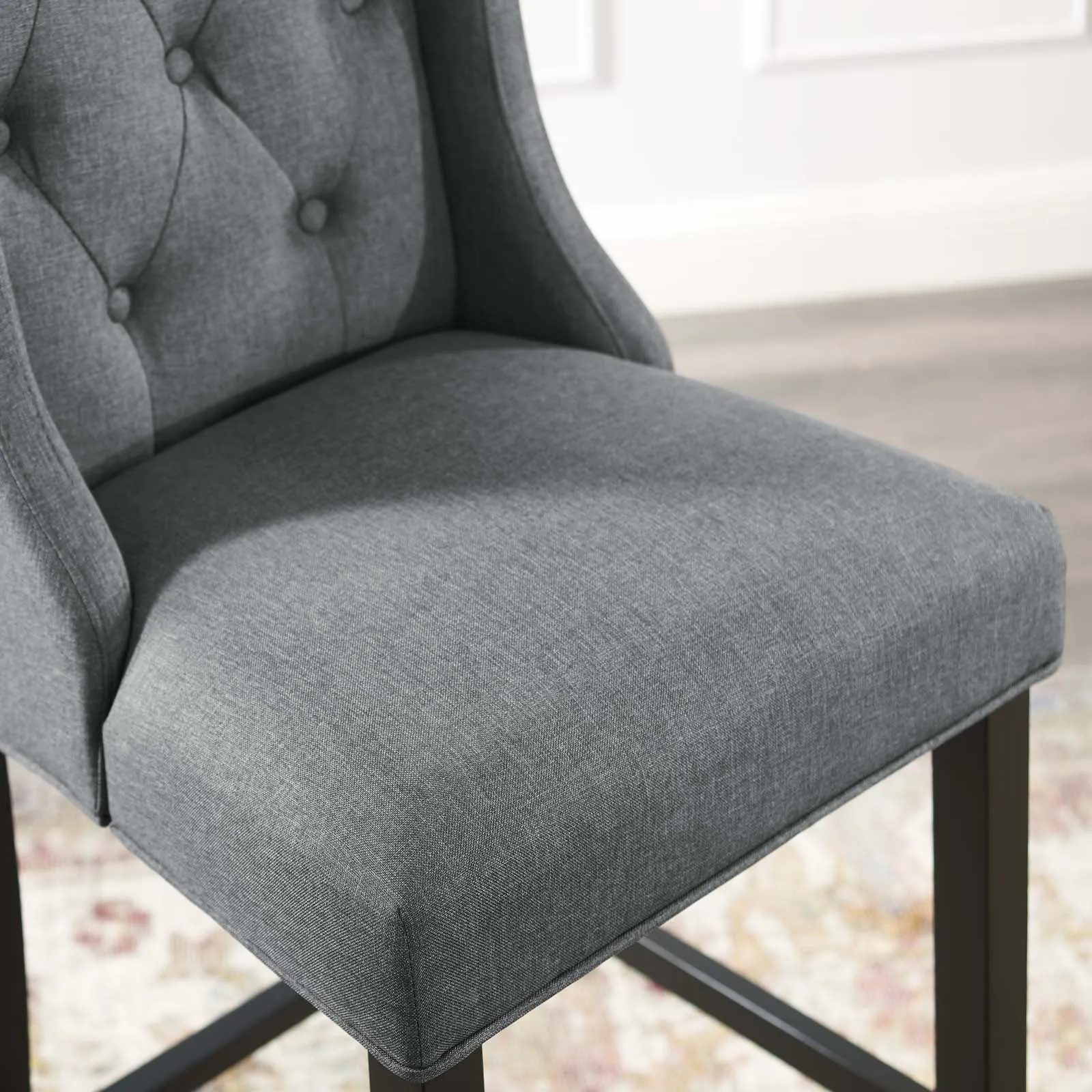 Baronet Tufted Button Upholstered Fabric Bar Stool by Modway