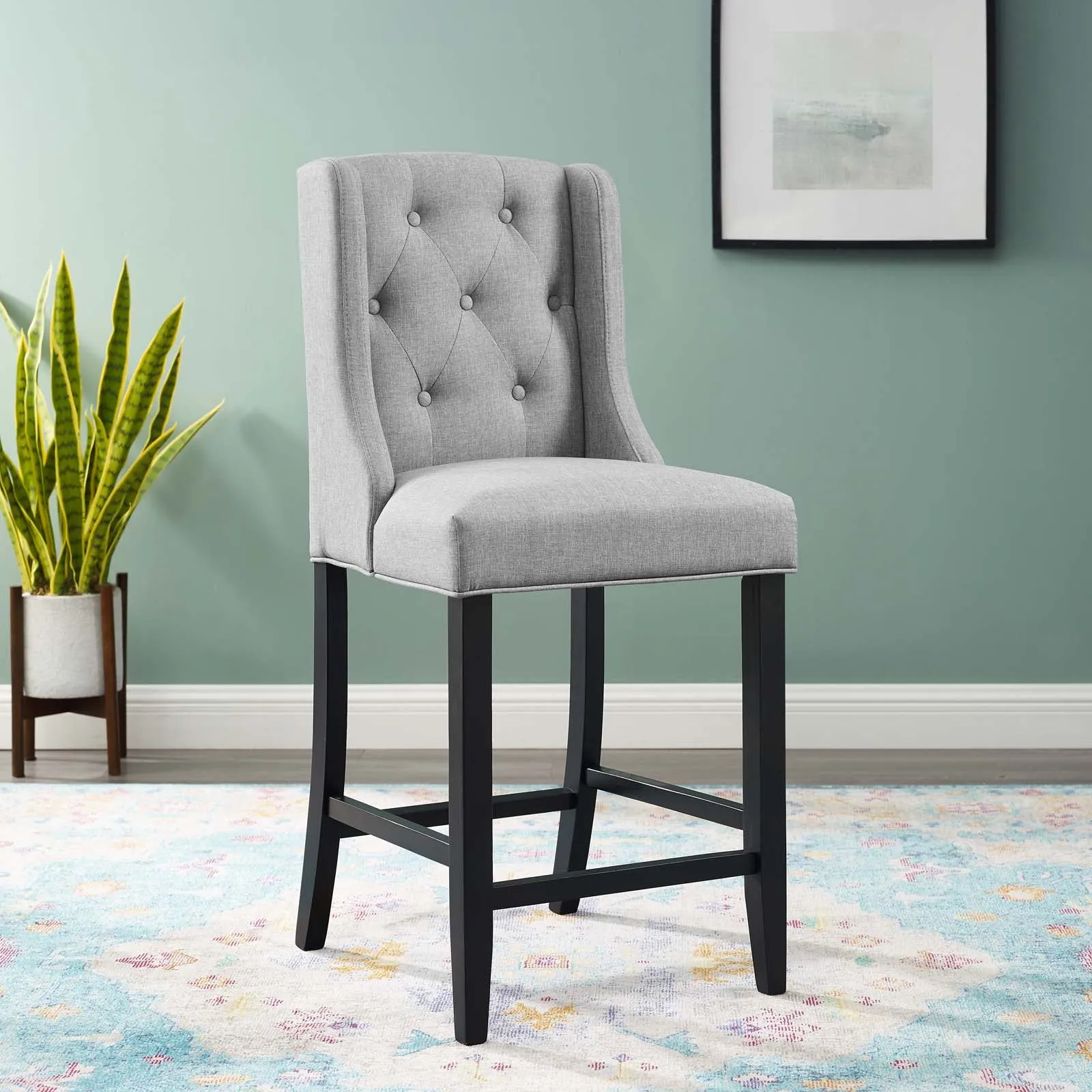 Baronet Tufted Button Upholstered Fabric Counter Stool by Modway