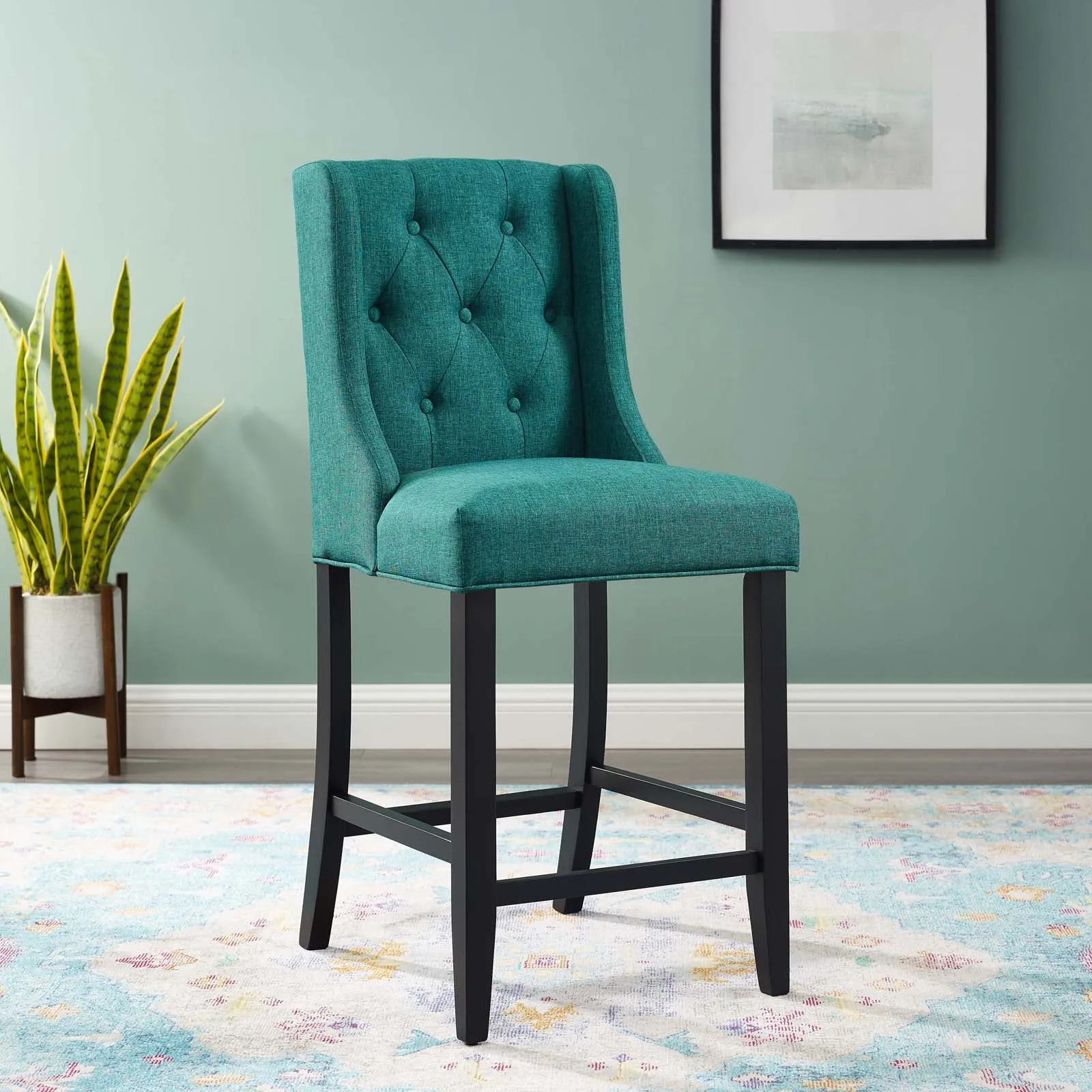 Baronet Tufted Button Upholstered Fabric Counter Stool by Modway