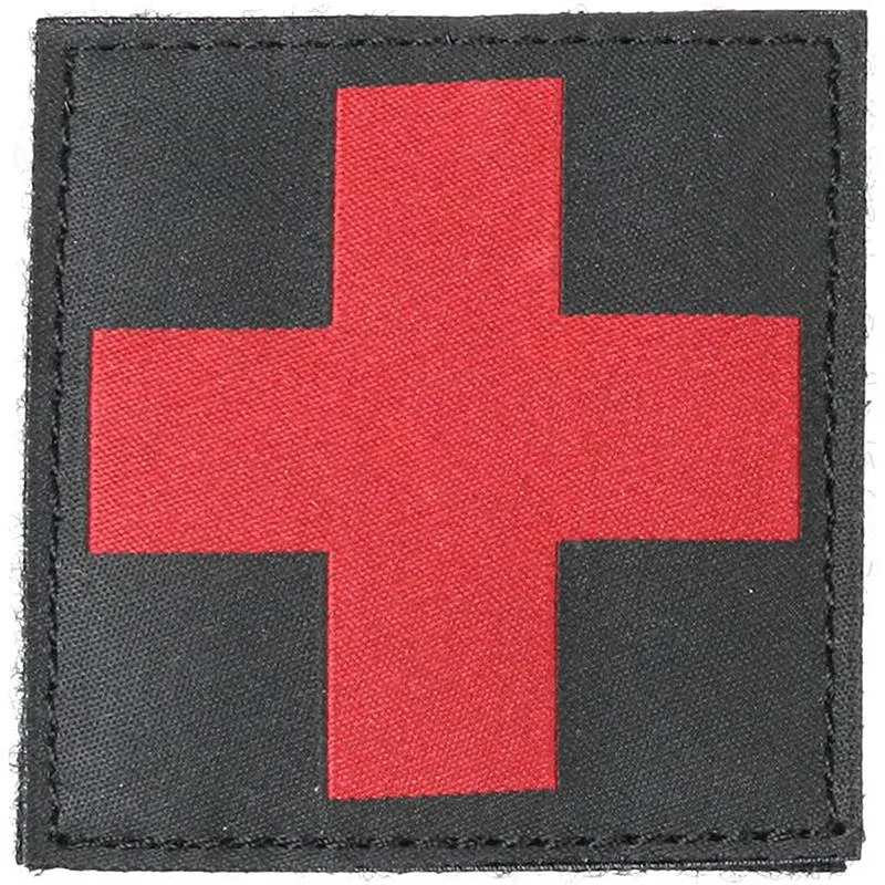 Blackhawk Red Cross Medic ID Patch Black