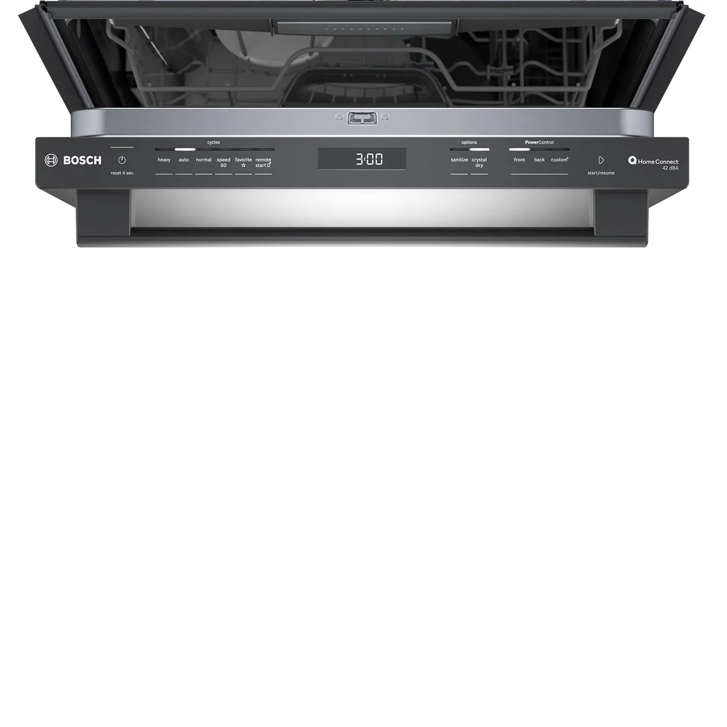 Bosch Black Stainless Steel 24" Smart Dishwasher with Home Connect, Third Rack - SHX78CM4N