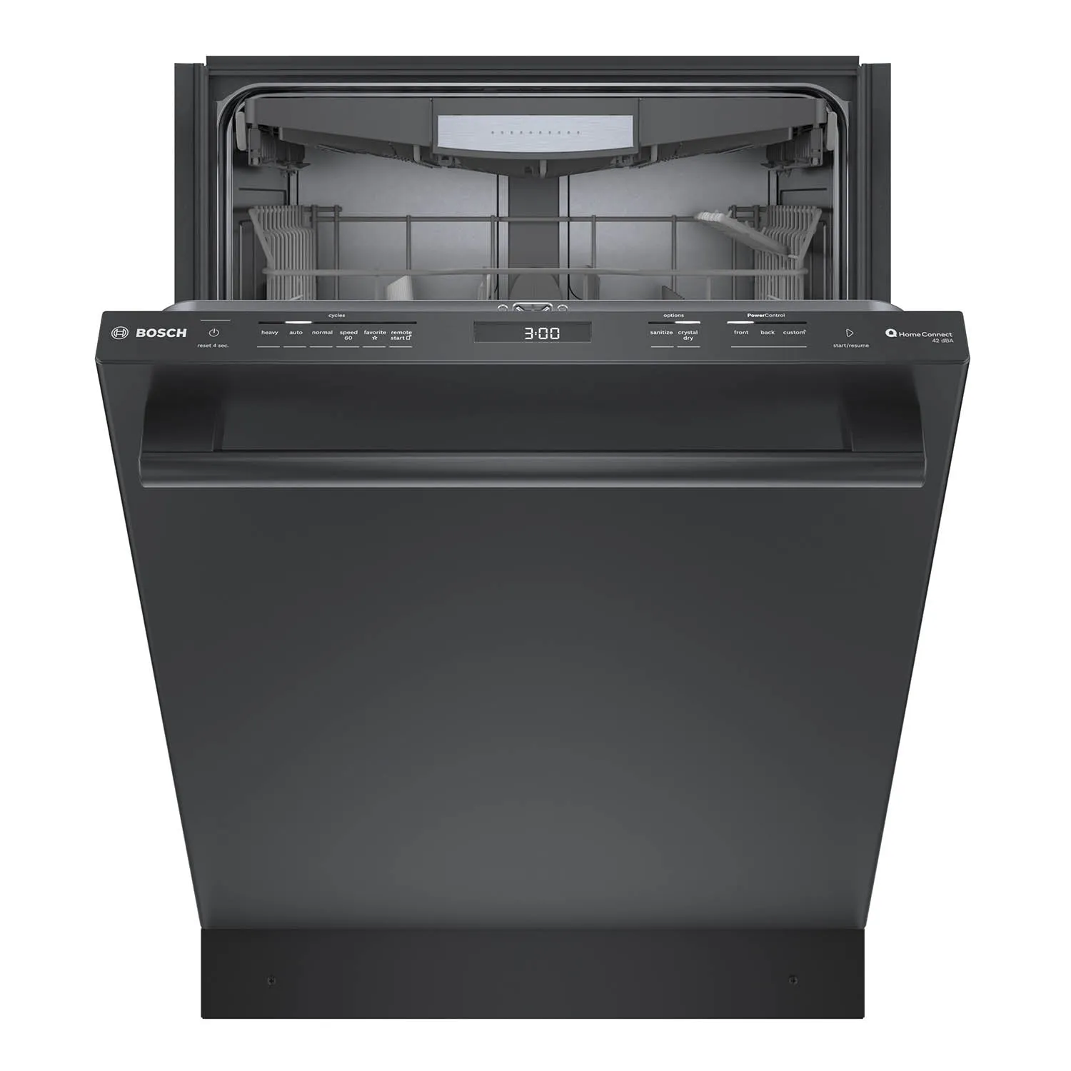 Bosch Black Stainless Steel 24" Smart Dishwasher with Home Connect, Third Rack - SHX78CM4N