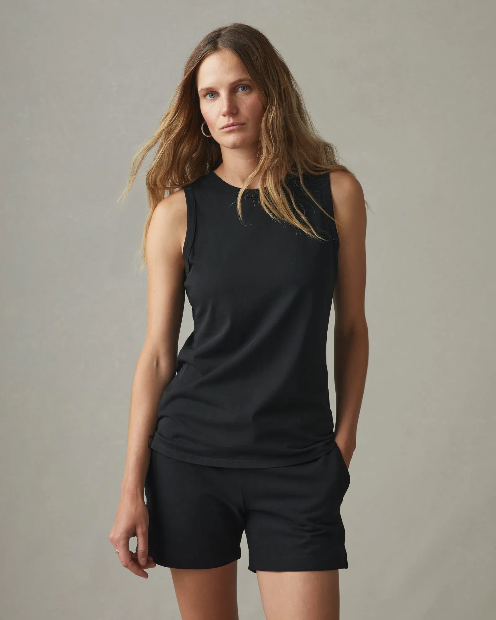 Classic Cotton Muscle Tank - Black