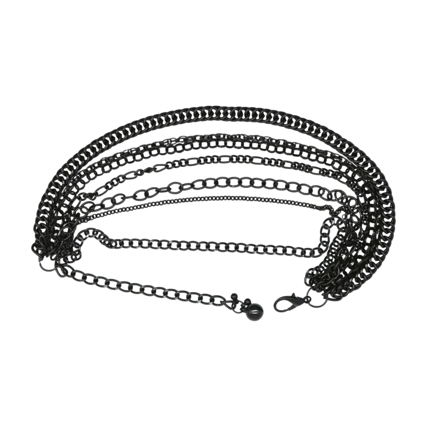 Classic Style Multi-Strand Black Metal Boot Chain