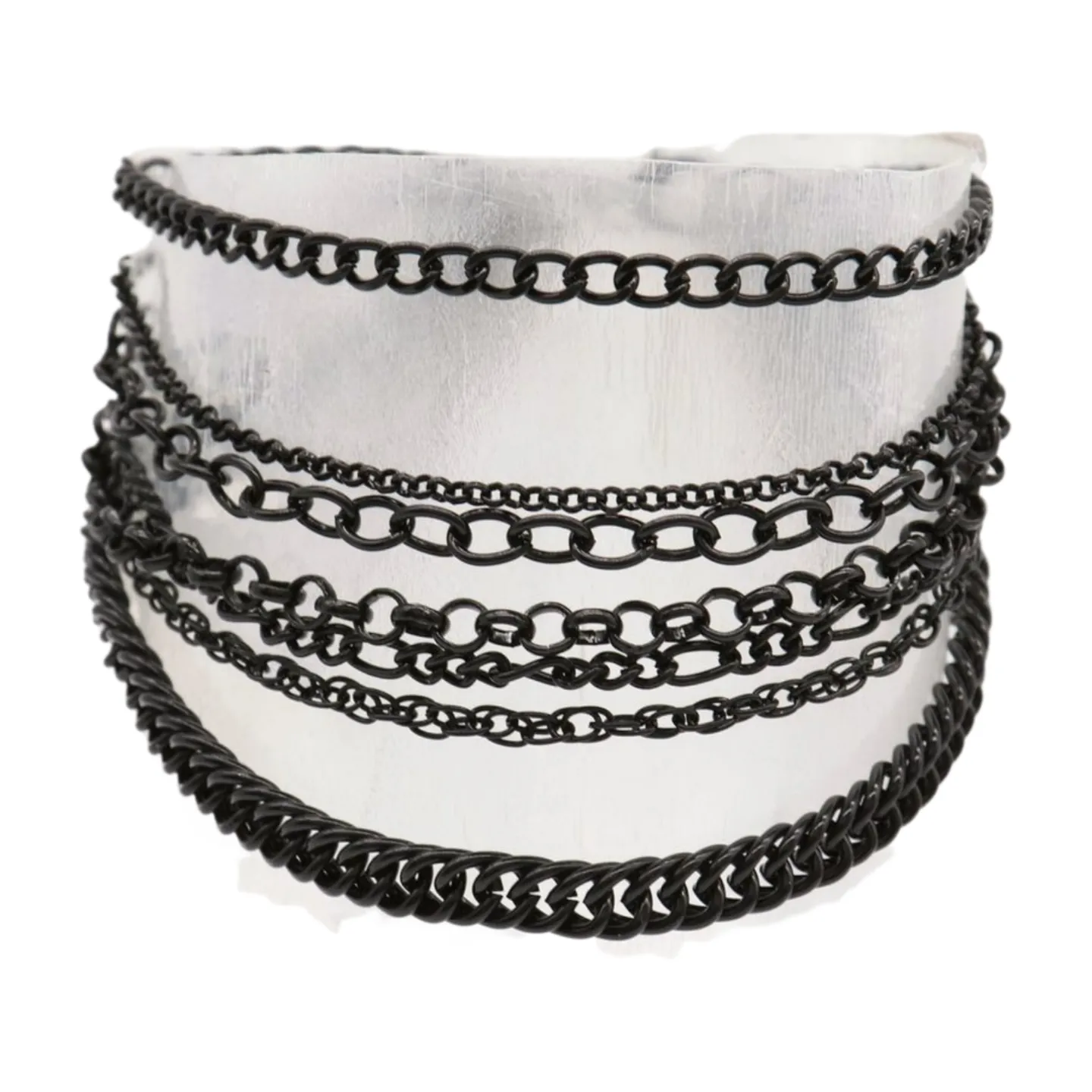 Classic Style Multi-Strand Black Metal Boot Chain