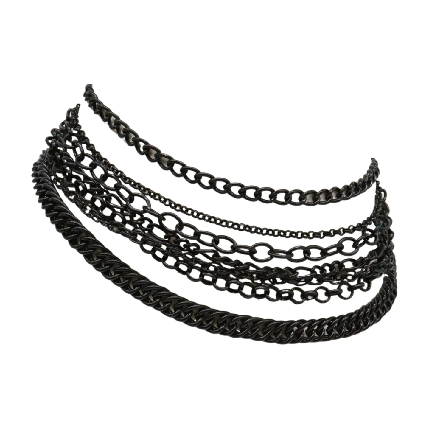 Classic Style Multi-Strand Black Metal Boot Chain