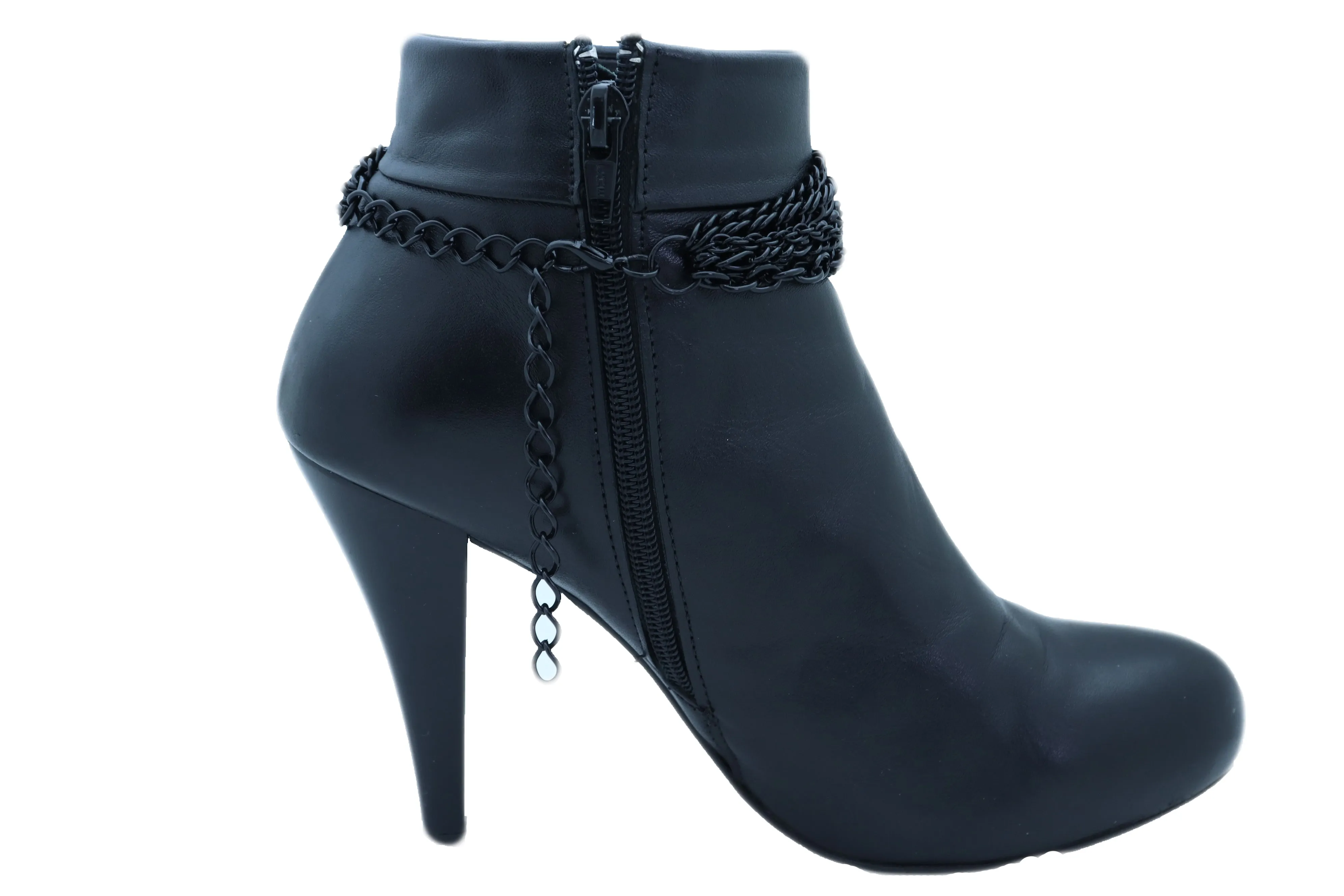 Classic Style Multi-Strand Black Metal Boot Chain