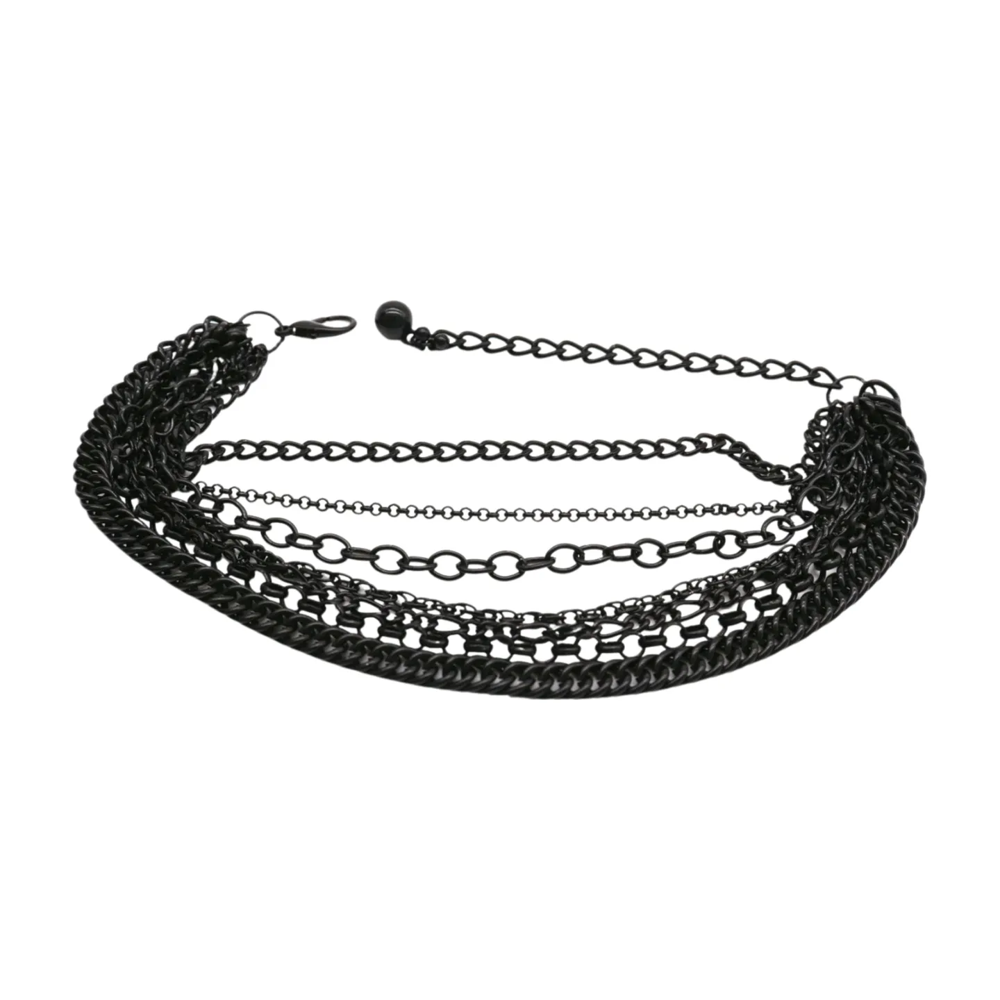 Classic Style Multi-Strand Black Metal Boot Chain