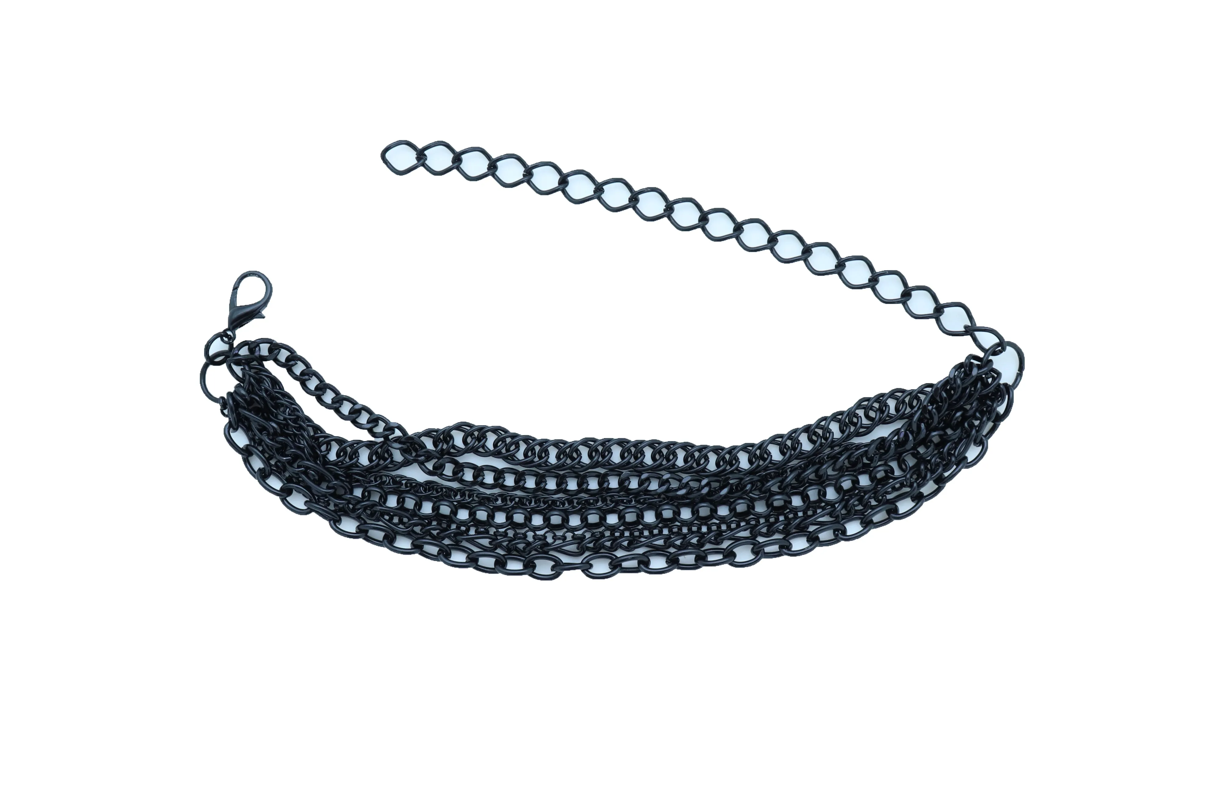 Classic Style Multi-Strand Black Metal Boot Chain