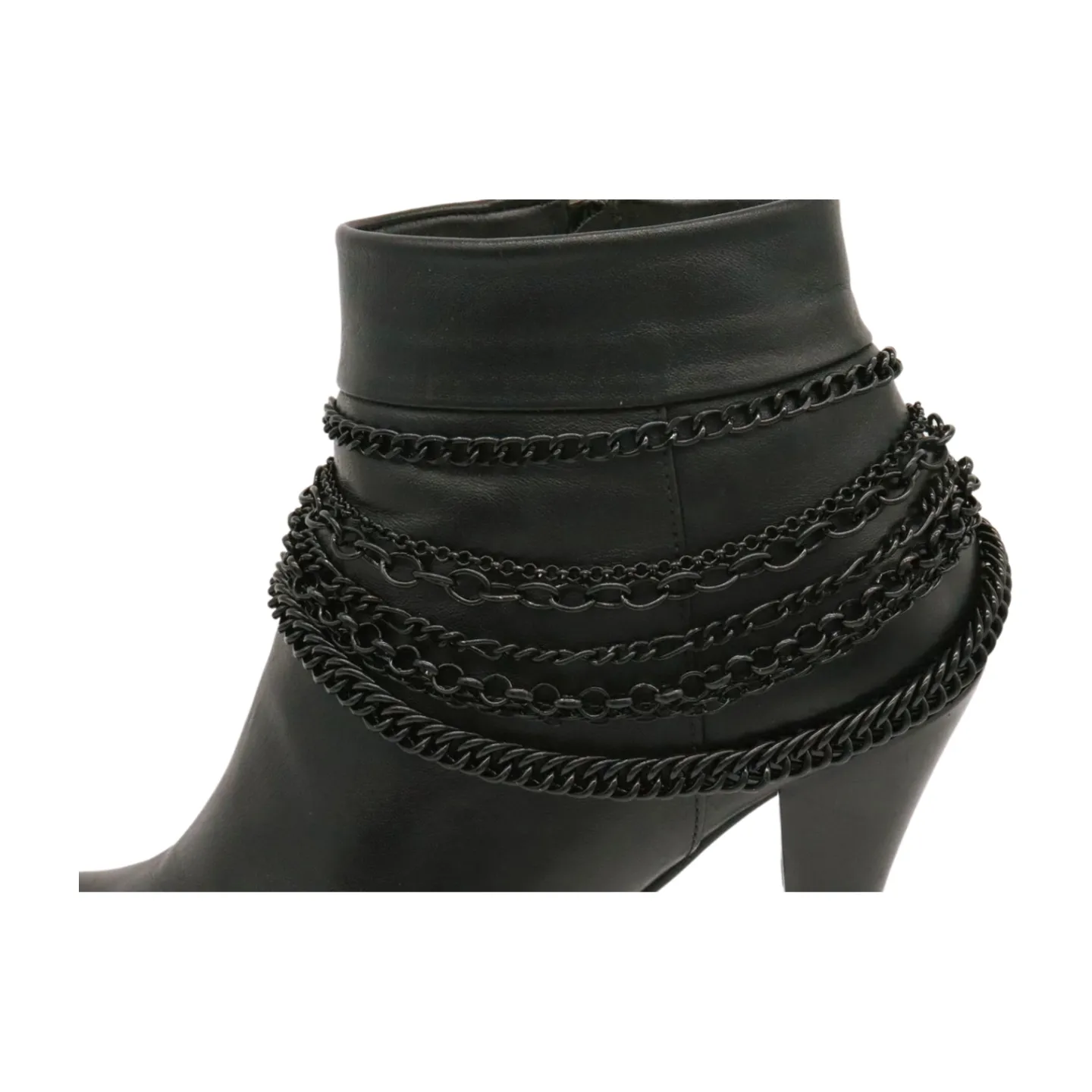 Classic Style Multi-Strand Black Metal Boot Chain