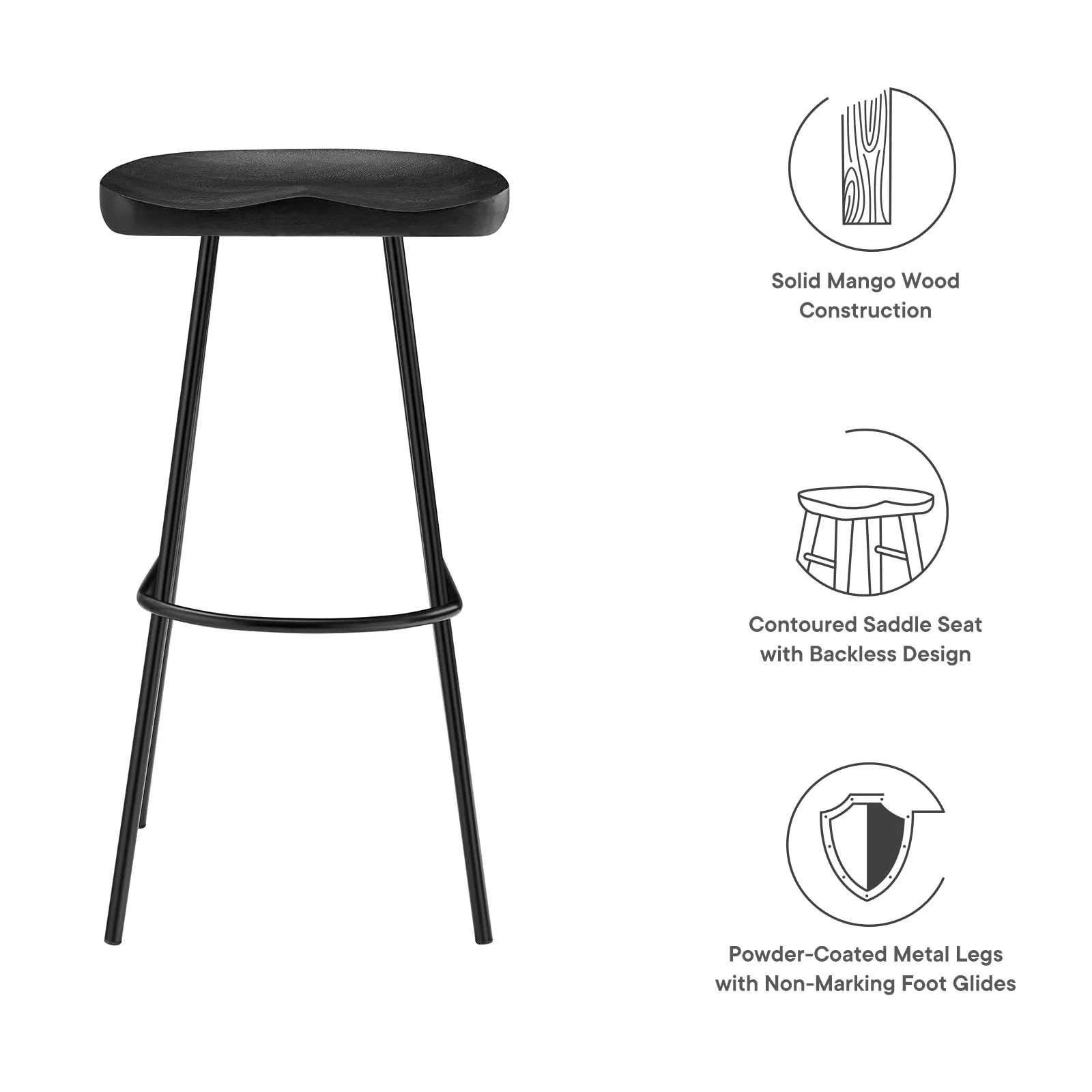 Concord Backless Wood Bar Stools - Set of 2 by Modway