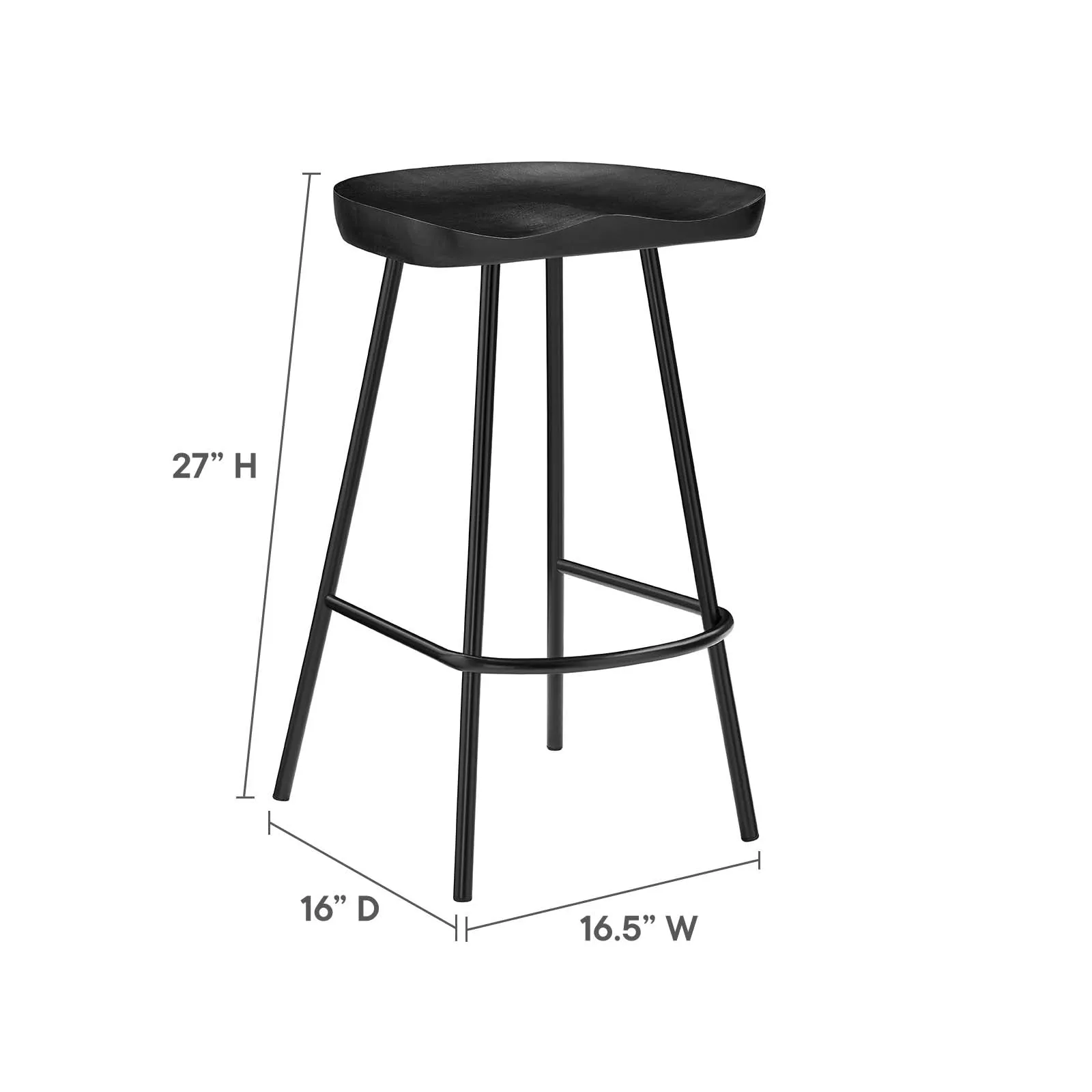 Concord Backless Wood Counter Stools - Set of 2 by Modway