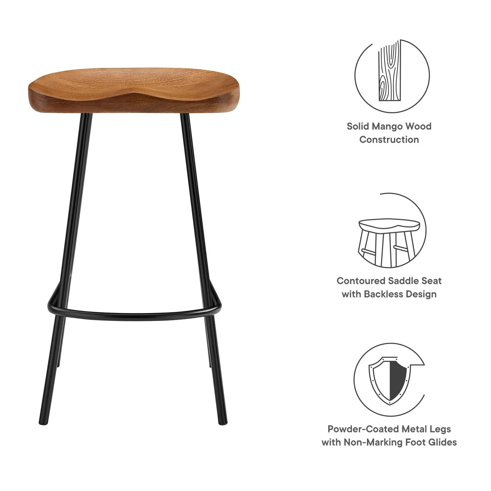 Concord Backless Wood Counter Stools - Set of 2 by Modway