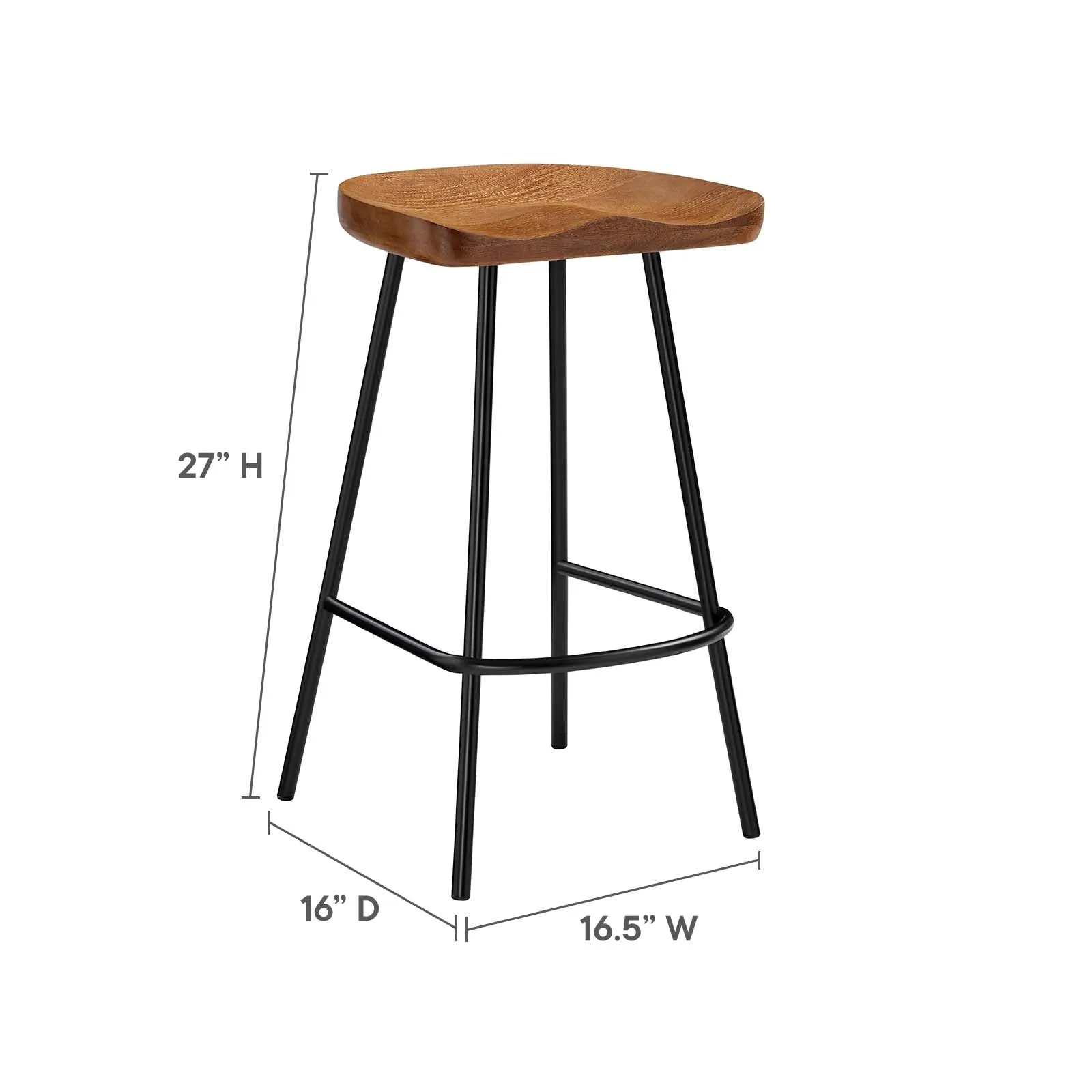 Concord Backless Wood Counter Stools - Set of 2 by Modway