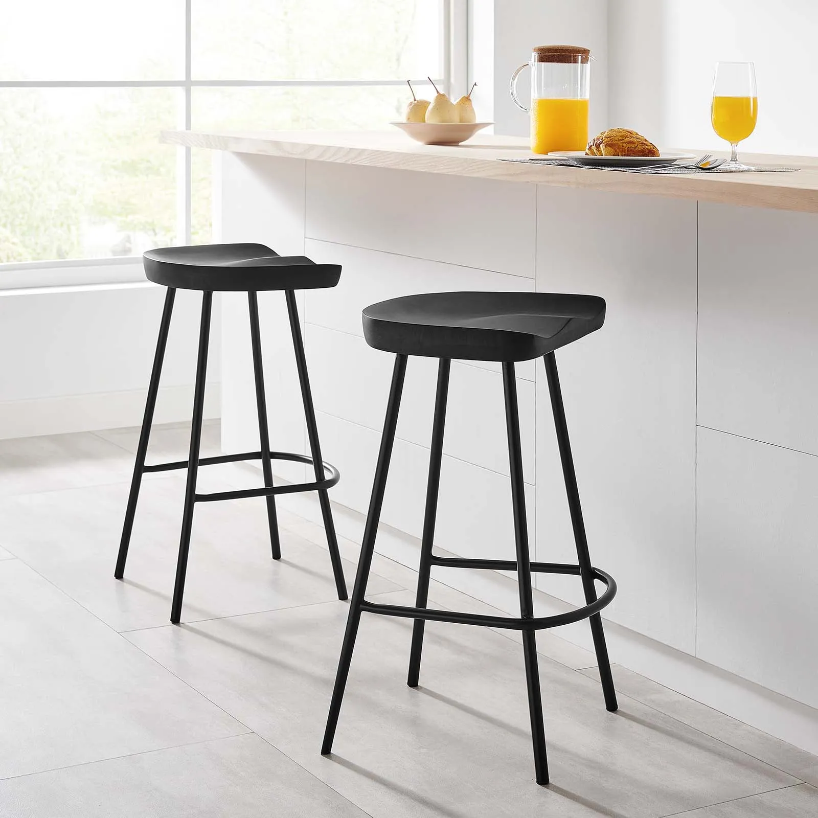 Concord Backless Wood Counter Stools - Set of 2 by Modway