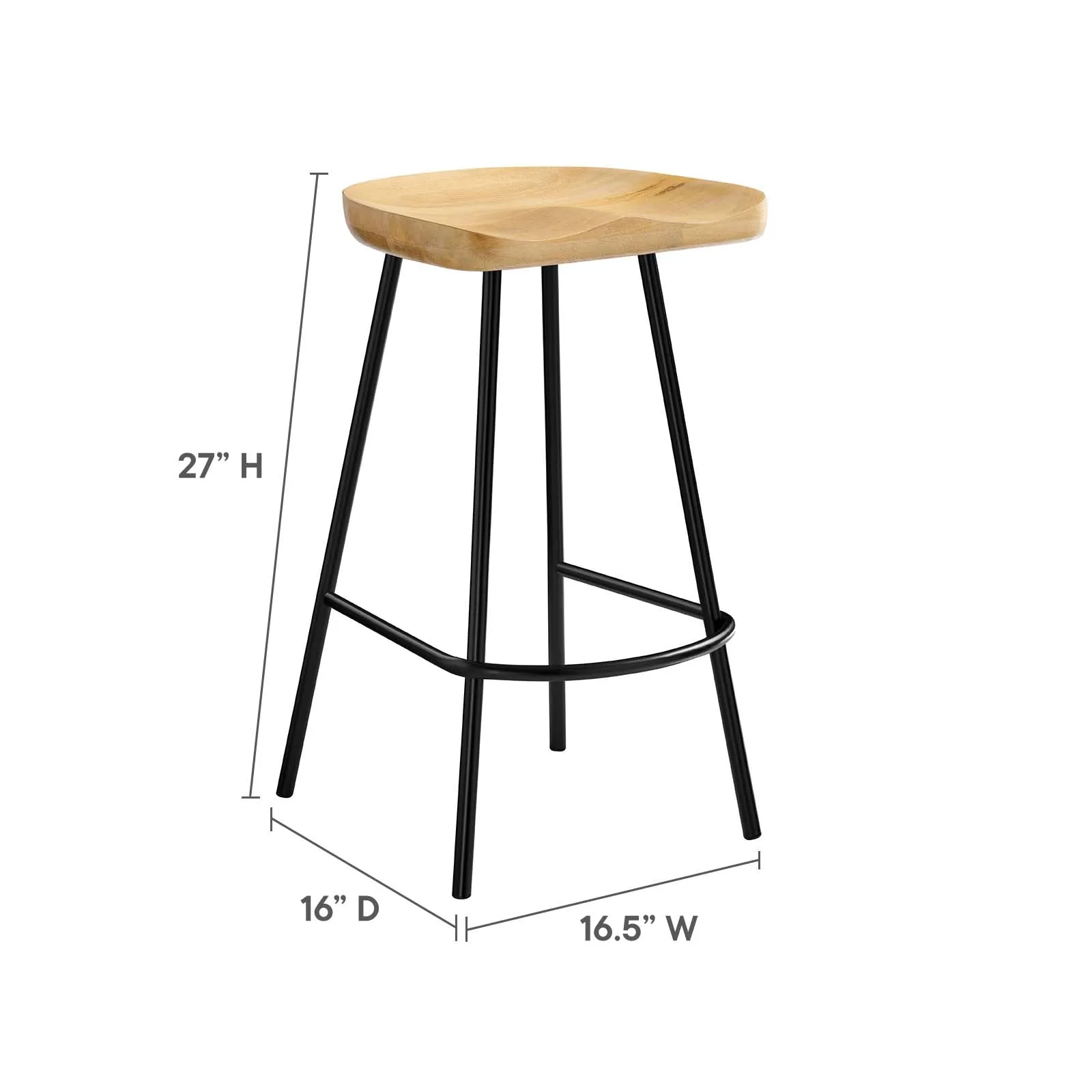 Concord Backless Wood Counter Stools - Set of 2 by Modway