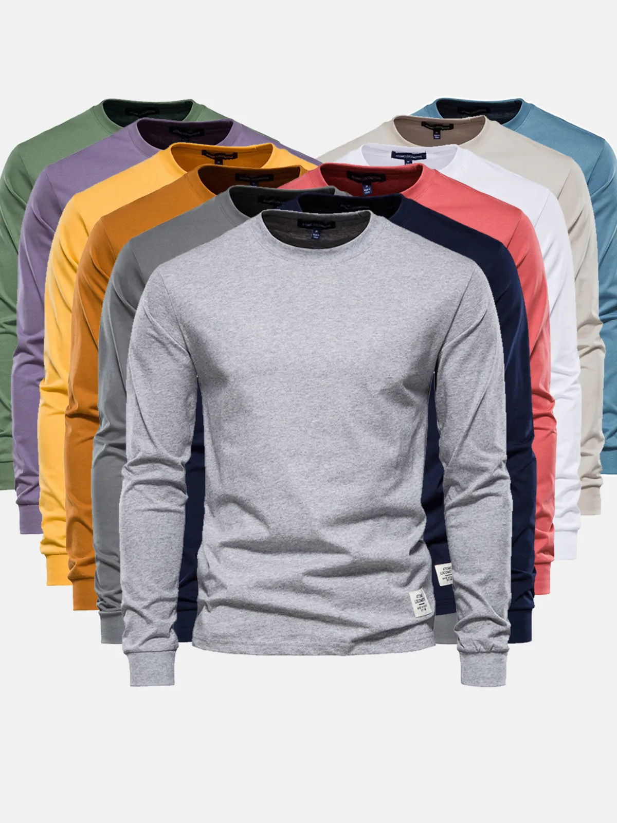 Crew neck Long Sleeve Cotton T-Shirt