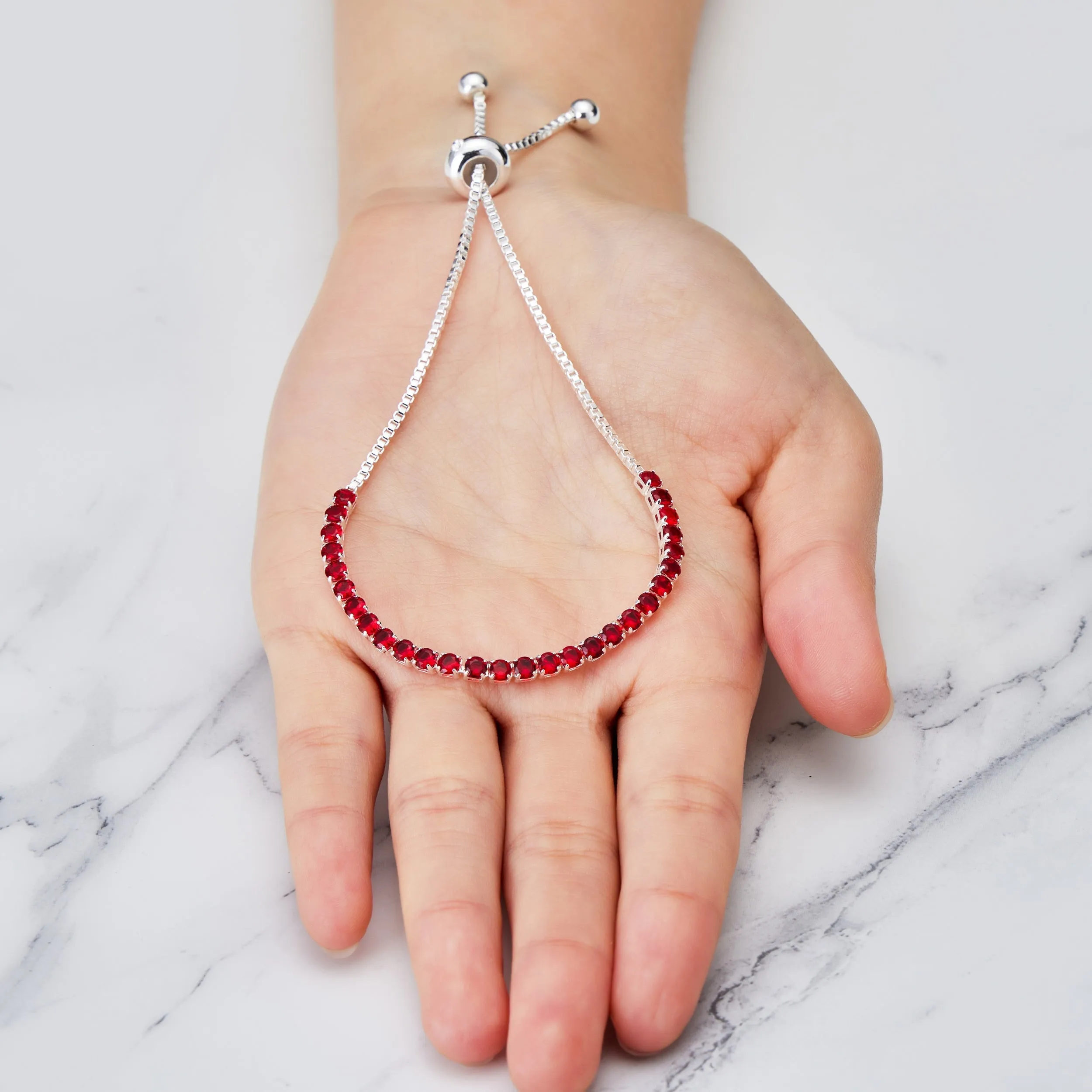 Dark Red Tennis Friendship Bracelet Created with Zircondia® Crystals