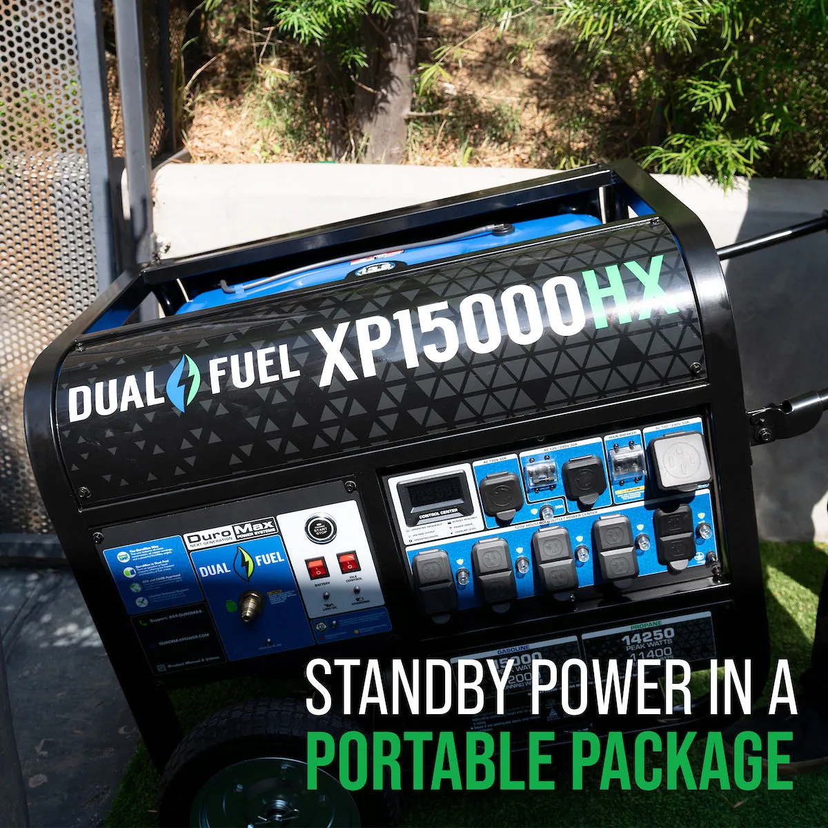 DuroMax XP15000HX 15,000 Watt Electric Start Dual Fuel Portable Generator