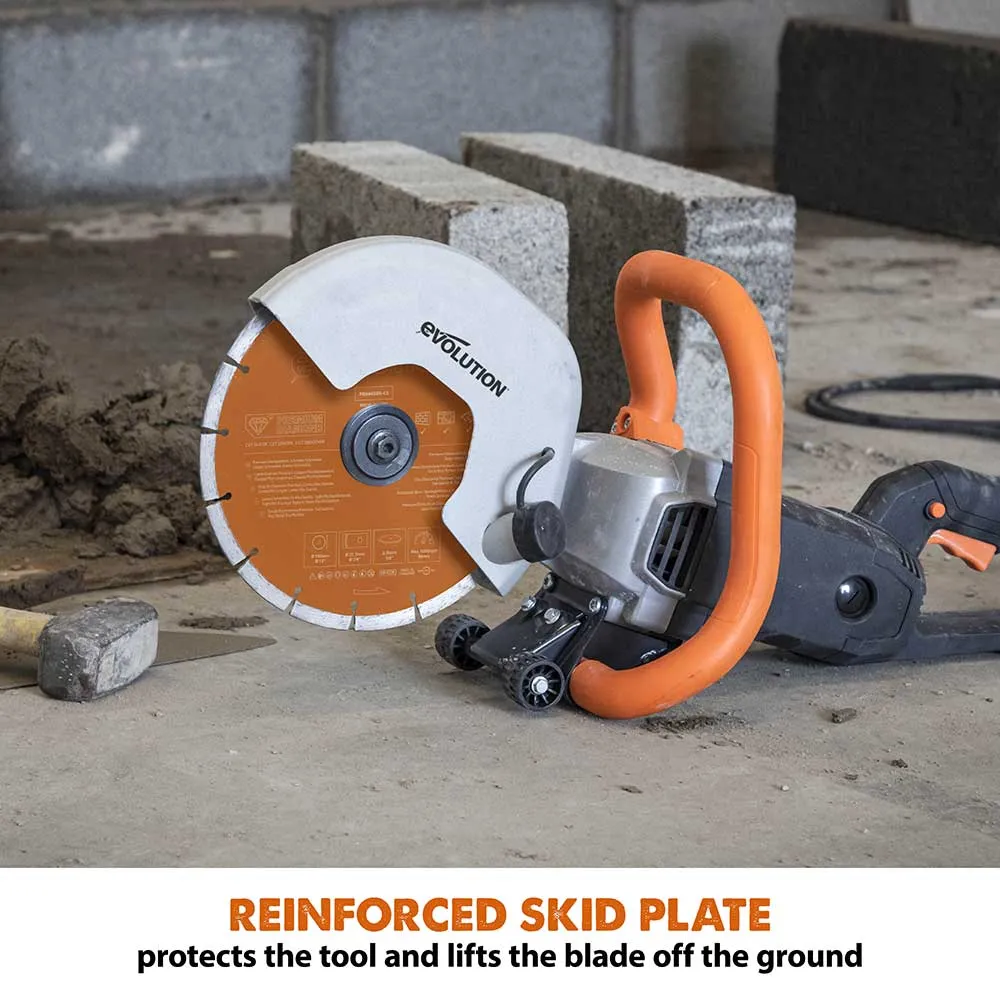 Evolution R255DCT | 10 in. | Electric Concrete Cut-Off Saw | Disc Cutter | Diamond Blade Included