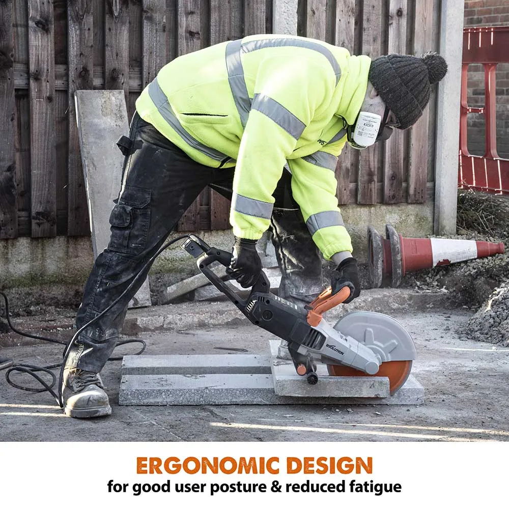 Evolution R255DCT | 10 in. | Electric Concrete Cut-Off Saw | Disc Cutter | Diamond Blade Included