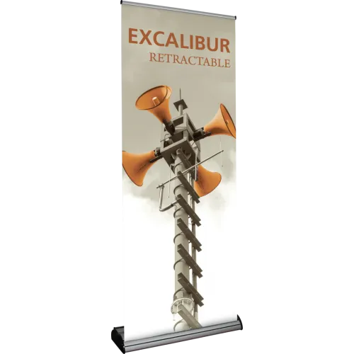 Excalibur 2/Sided Retractable With Shelf & Literature Holder