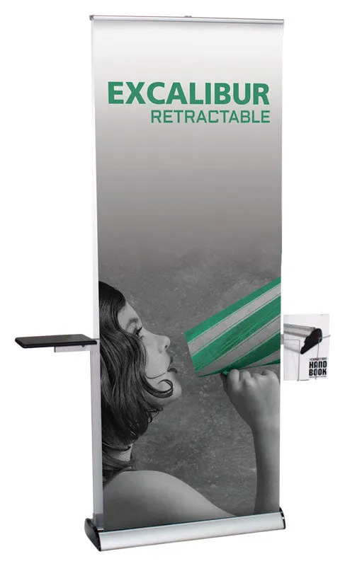 Excalibur 2/Sided Retractable With Shelf & Literature Holder