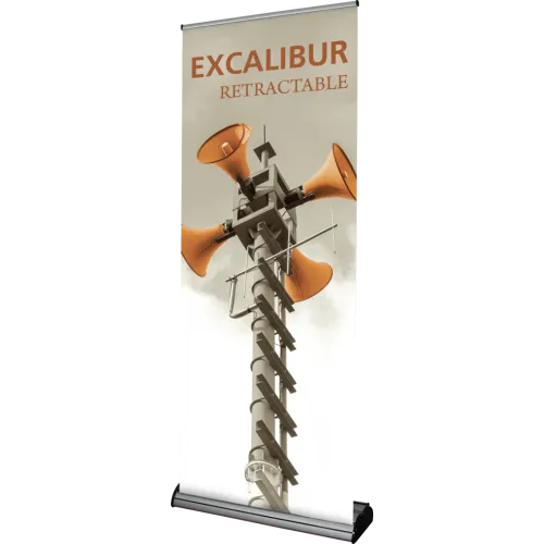 Excalibur 2/Sided Retractable With Shelf & Literature Holder