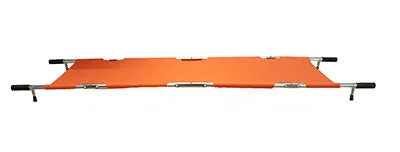 Four Fold Stretcher, Aluminum, Orange with Handles & Bag