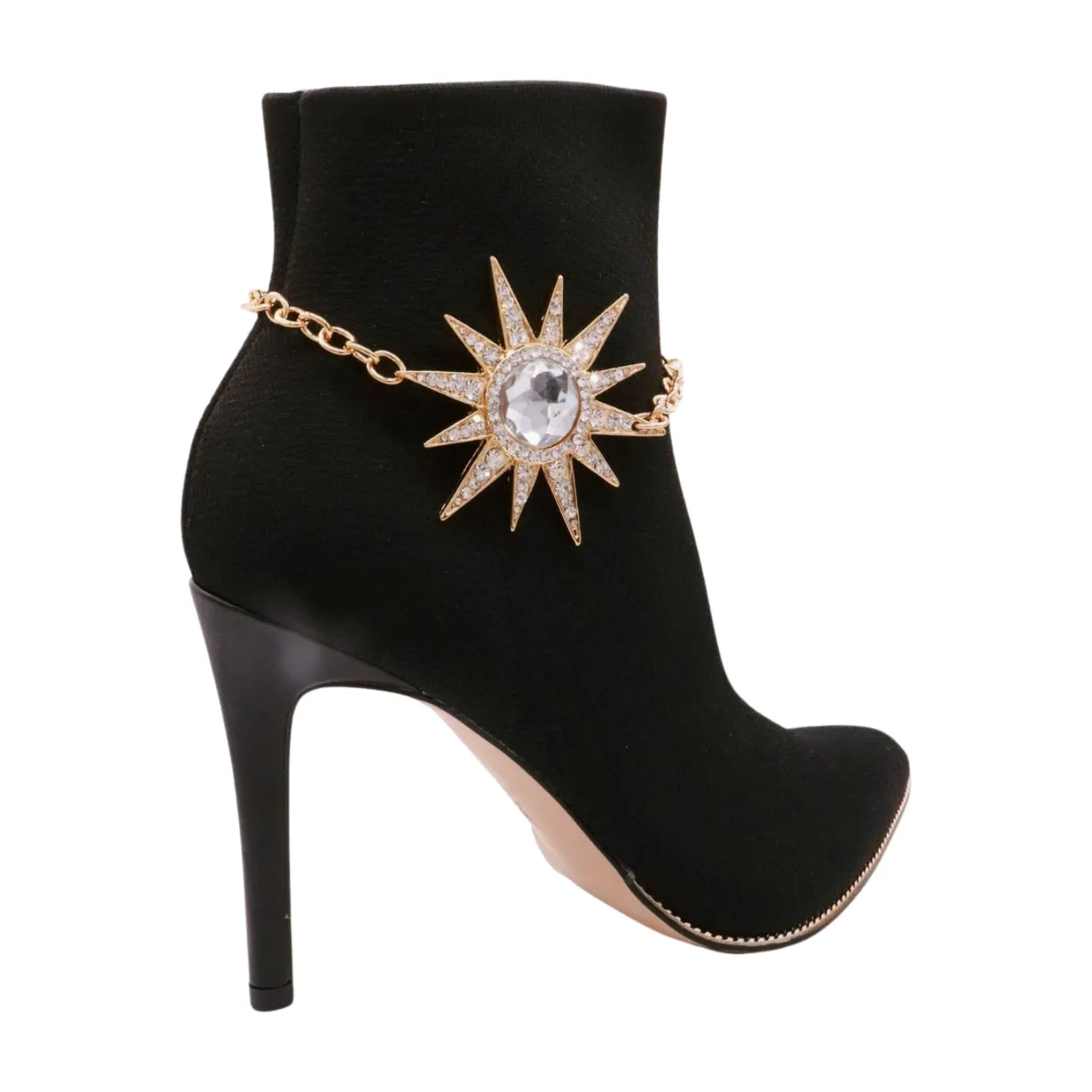 Gold Metal Chain Boot Bracelet Shoe Flower Sun Star Charm