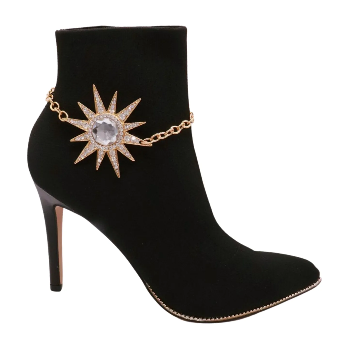 Gold Metal Chain Boot Bracelet Shoe Flower Sun Star Charm