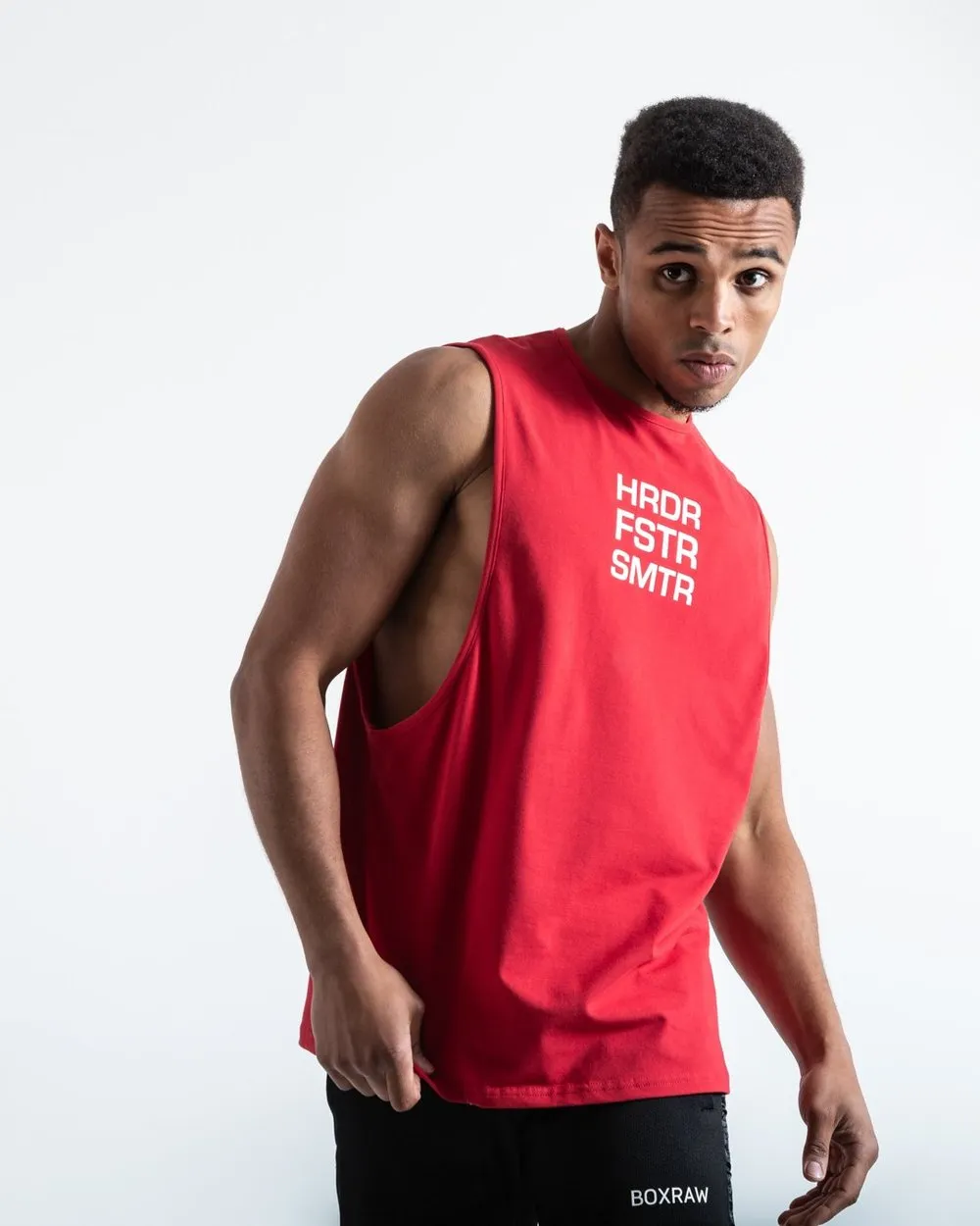 HRDR FSTR SMTR MUSCLE TANK - RED