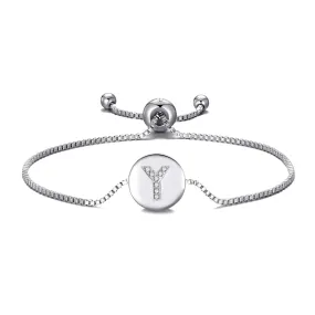 Initial Friendship Bracelet Letter Y Created with Zircondia® Crystals