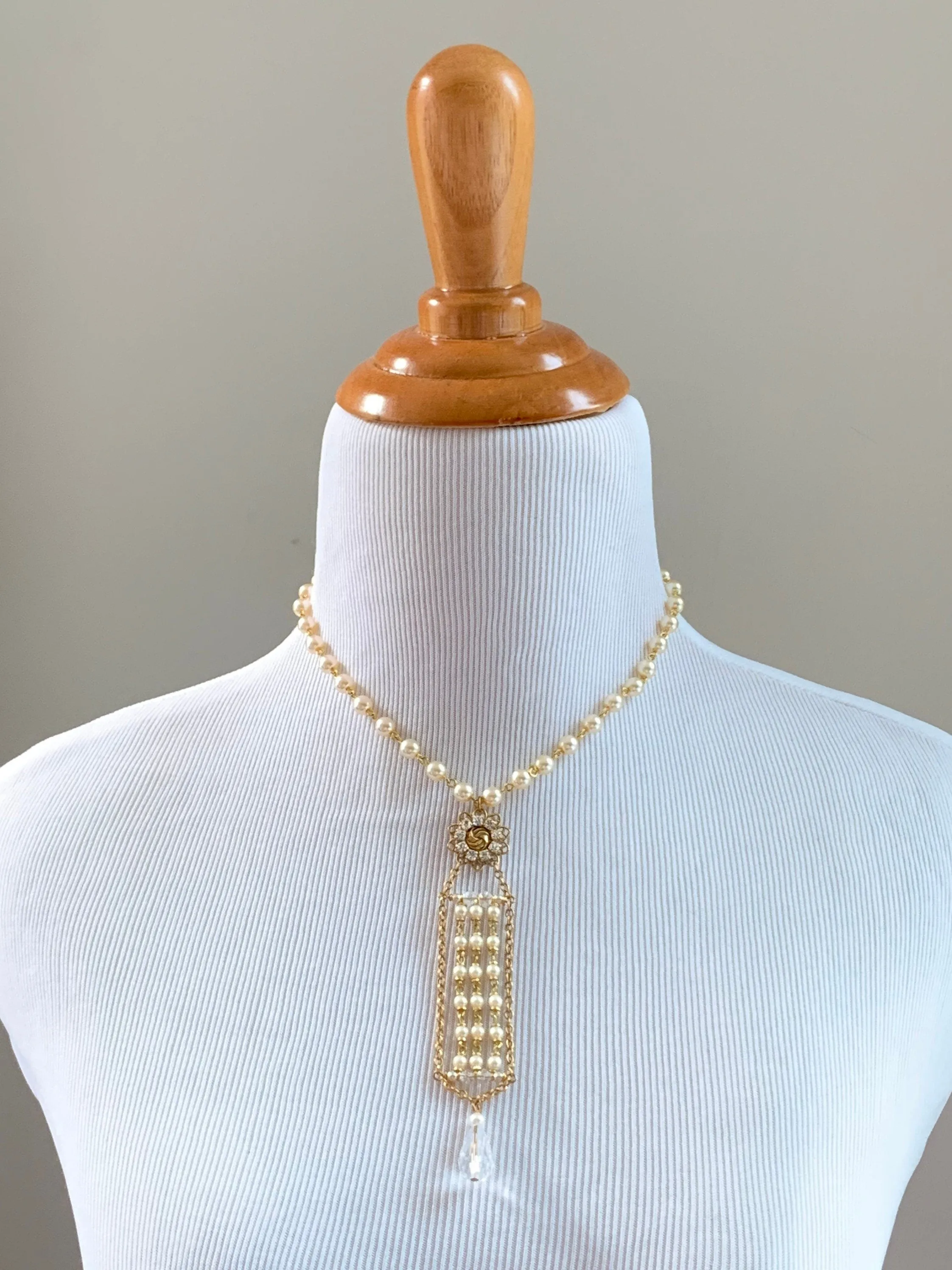 Jaqueline’s Ladder Pearl Necklace