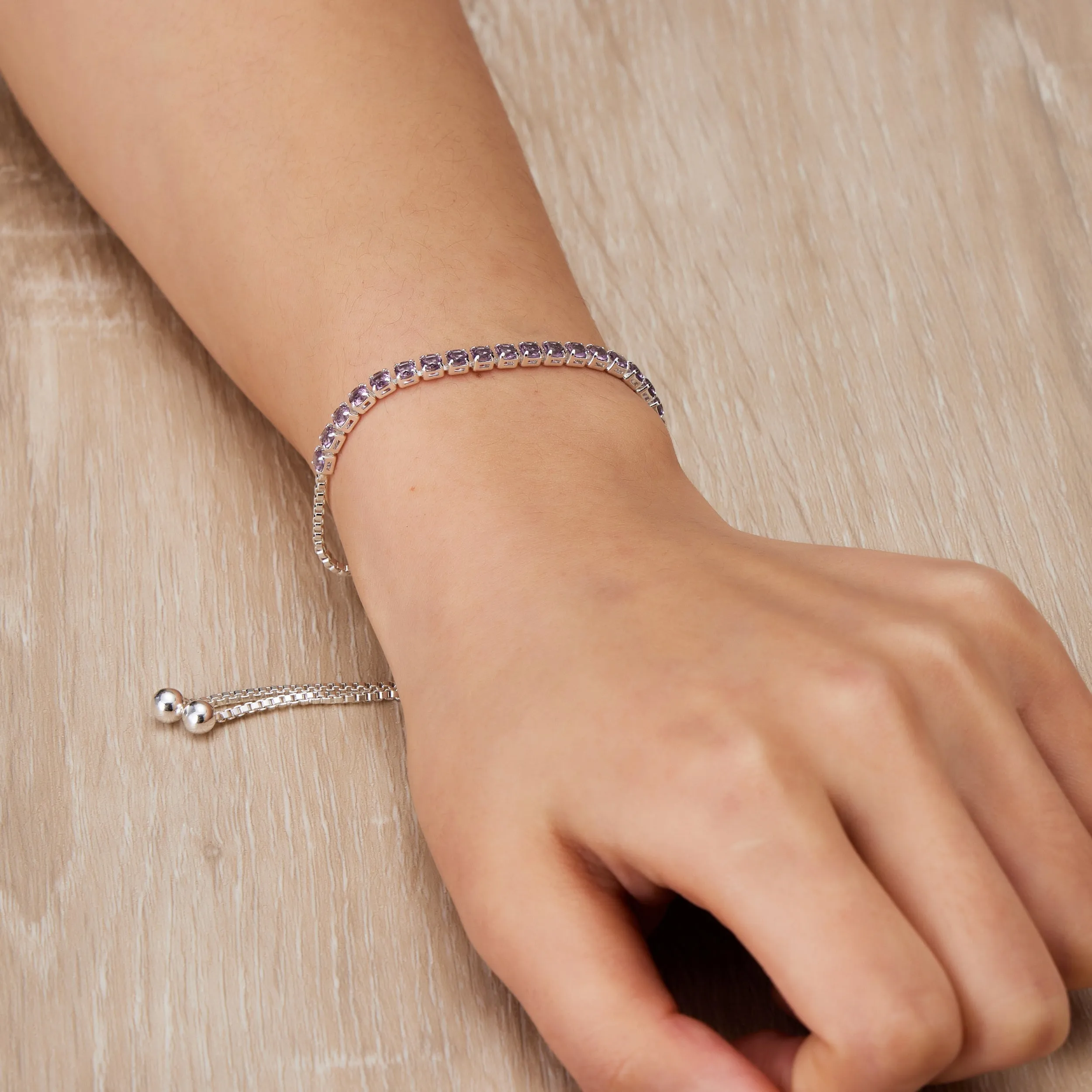 June Birthstone Friendship Bracelet with Alexandrite Zircondia® Crystals