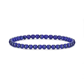 Lapis Mini Beaded Gemstone Stretch Bracelet